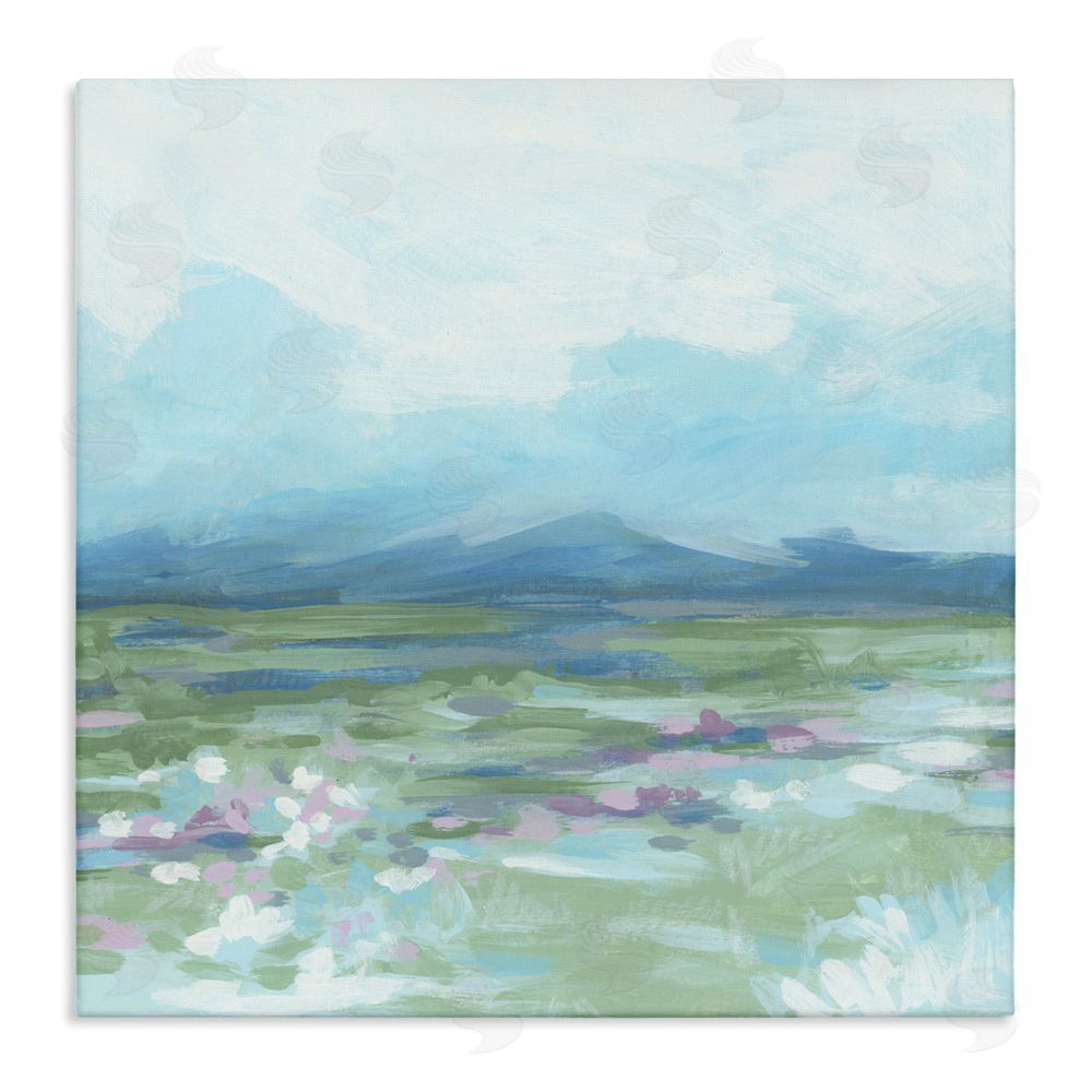 June Erica Vess Foggy Mountain Valley Stretched Canvas Wall Art Print