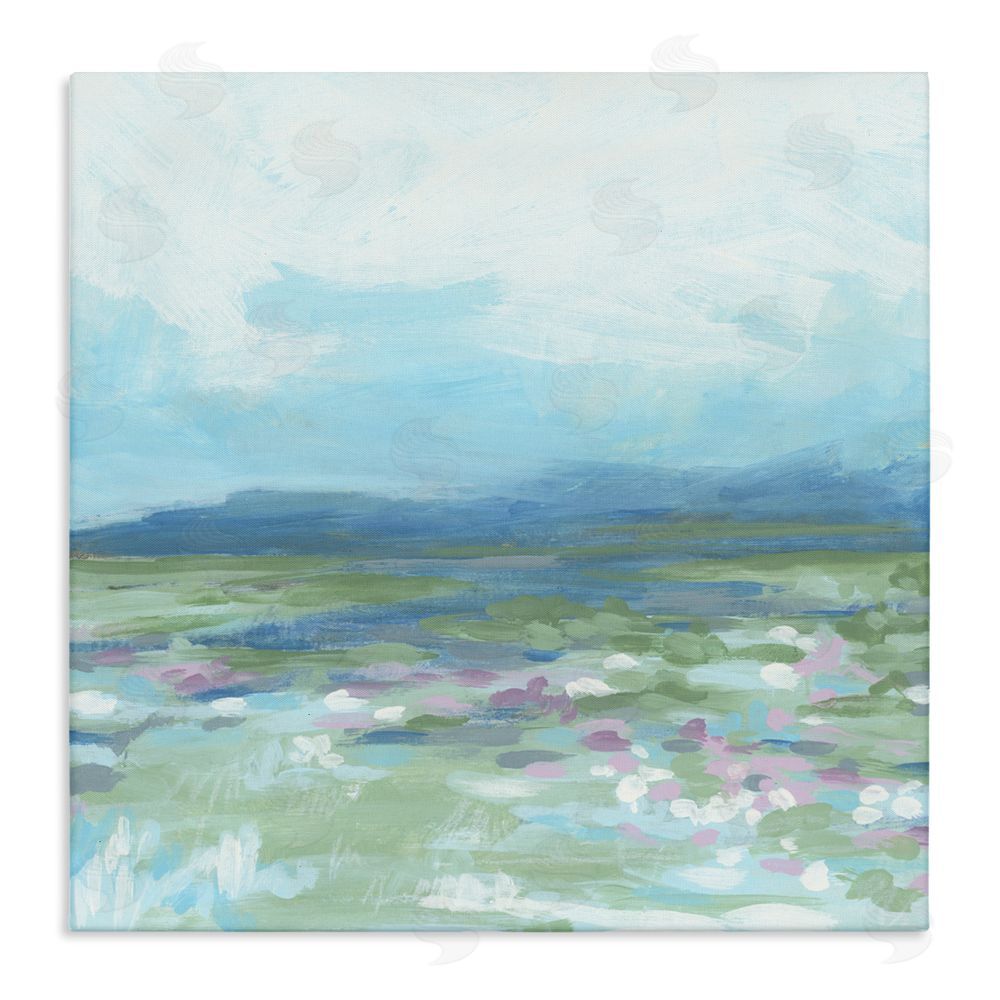 June Erica Vess Foggy Valley Landscape Stretched Canvas Wall Art Print