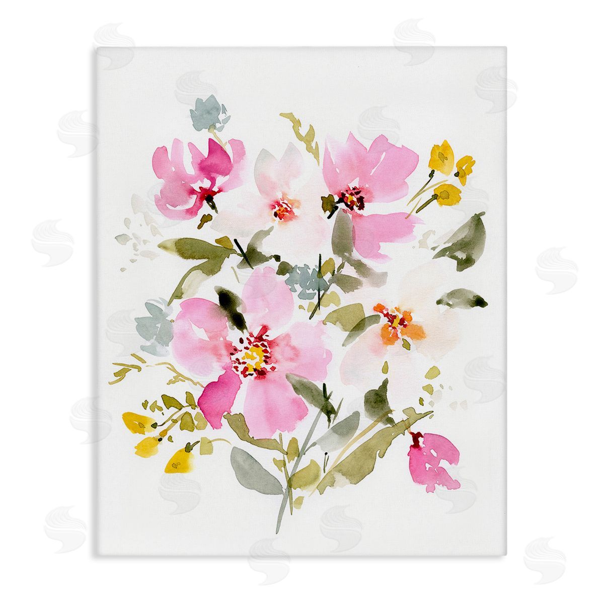 Victoria Barnes Pink Cottage Blooms Canvas Wall Art Print