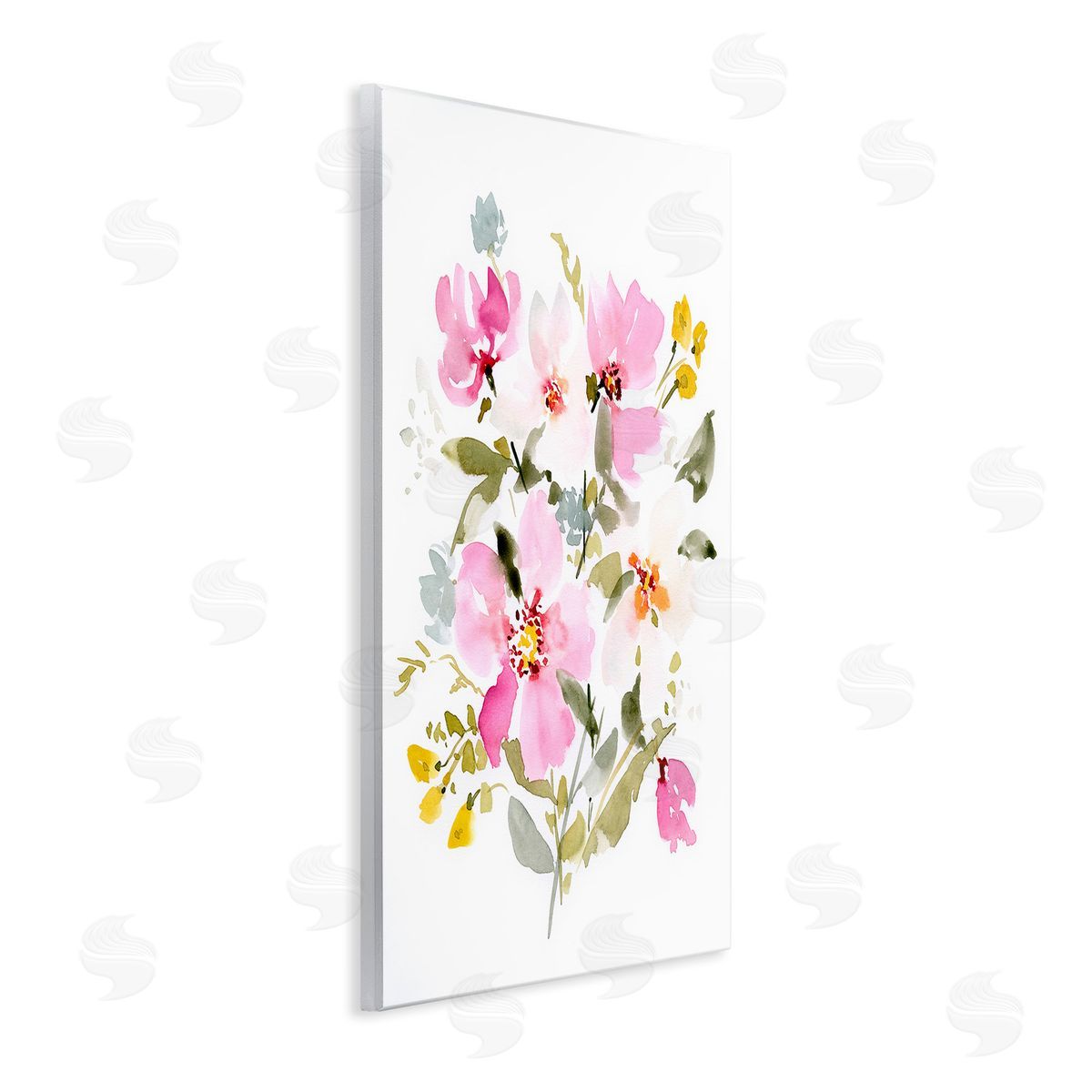 Victoria Barnes Pink Cottage Blooms Wooden Wall Plaque Art Print