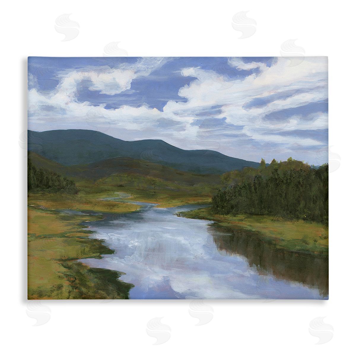 Michael Willett Cloudy River Landscape Canvas Wall Art Print