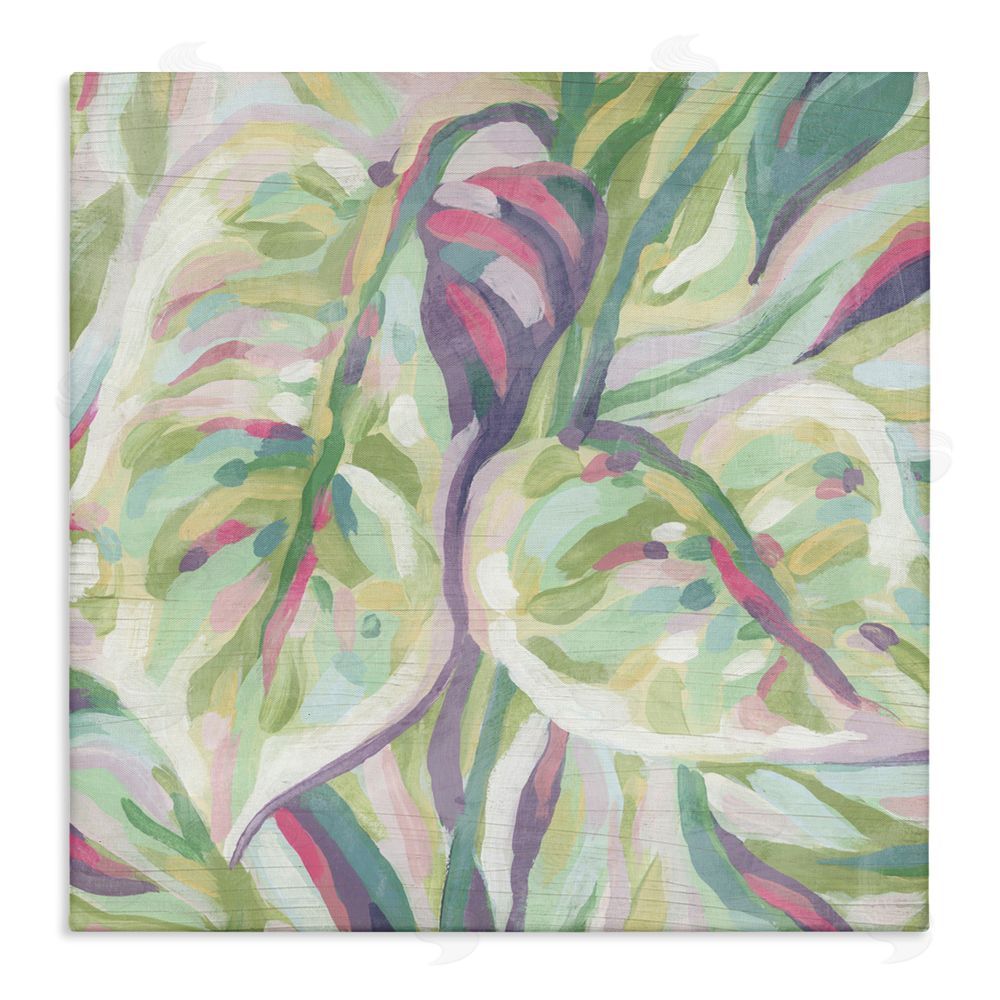 June Erica Vess Abstract Pastel Leaves Canvas Wall Art Print