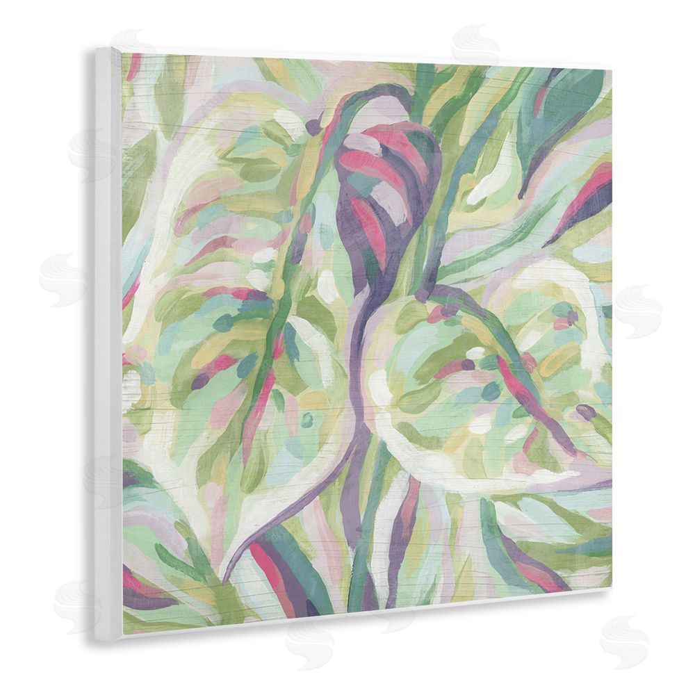 June Erica Vess Abstract Pastel Leaves Wooden Wall Plaque Art Print