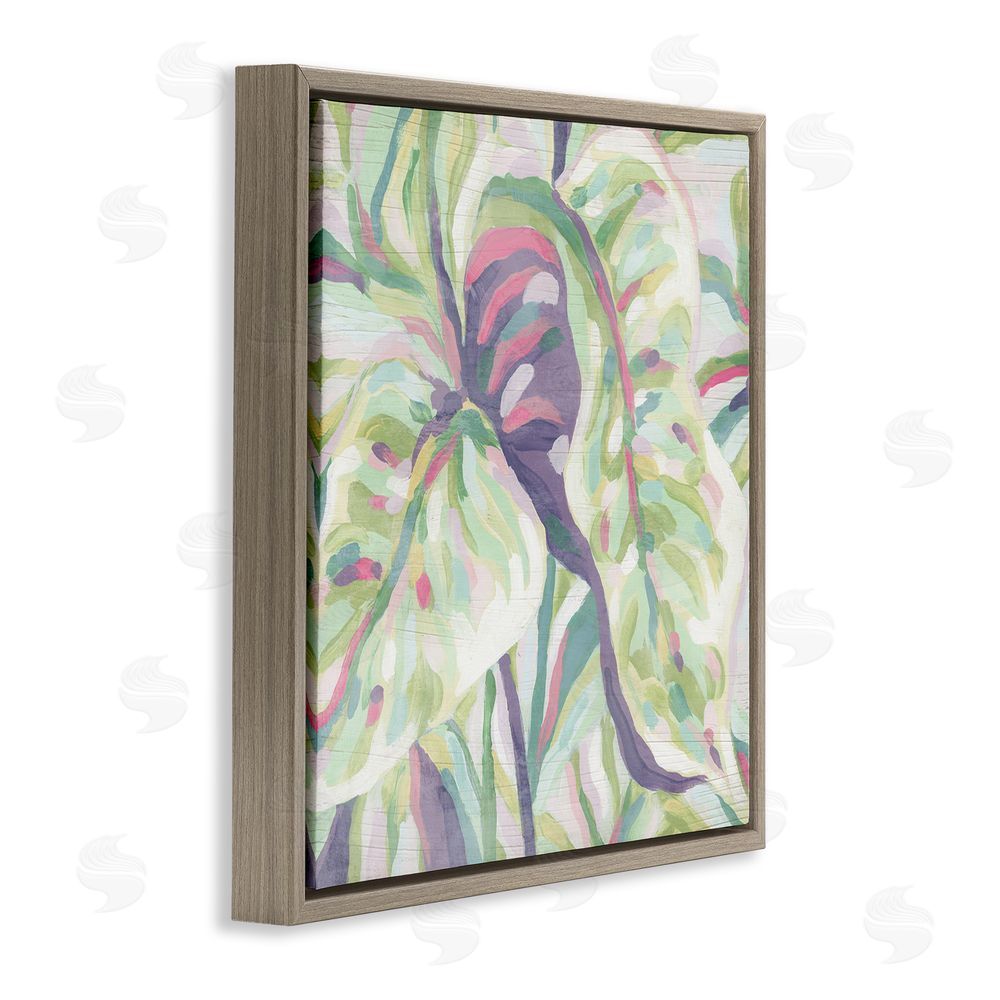 June Erica Vess Pastel Drooping Leaves Brown Floating Frame Canvas Wall Art Print