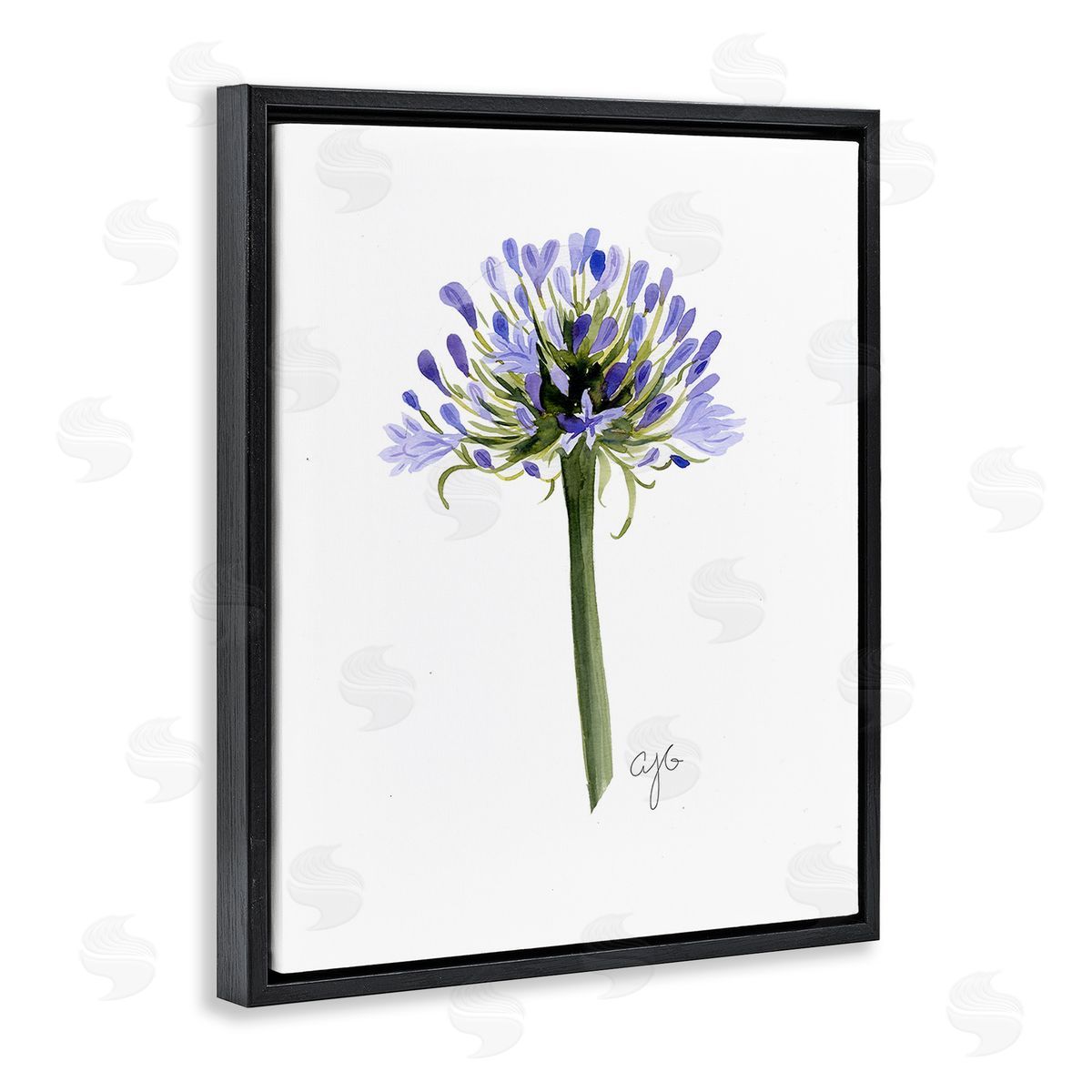 Alexandria Gilbert Kincaid Minimal Purple Anther Black Floating Frame Canvas Wall Art Print