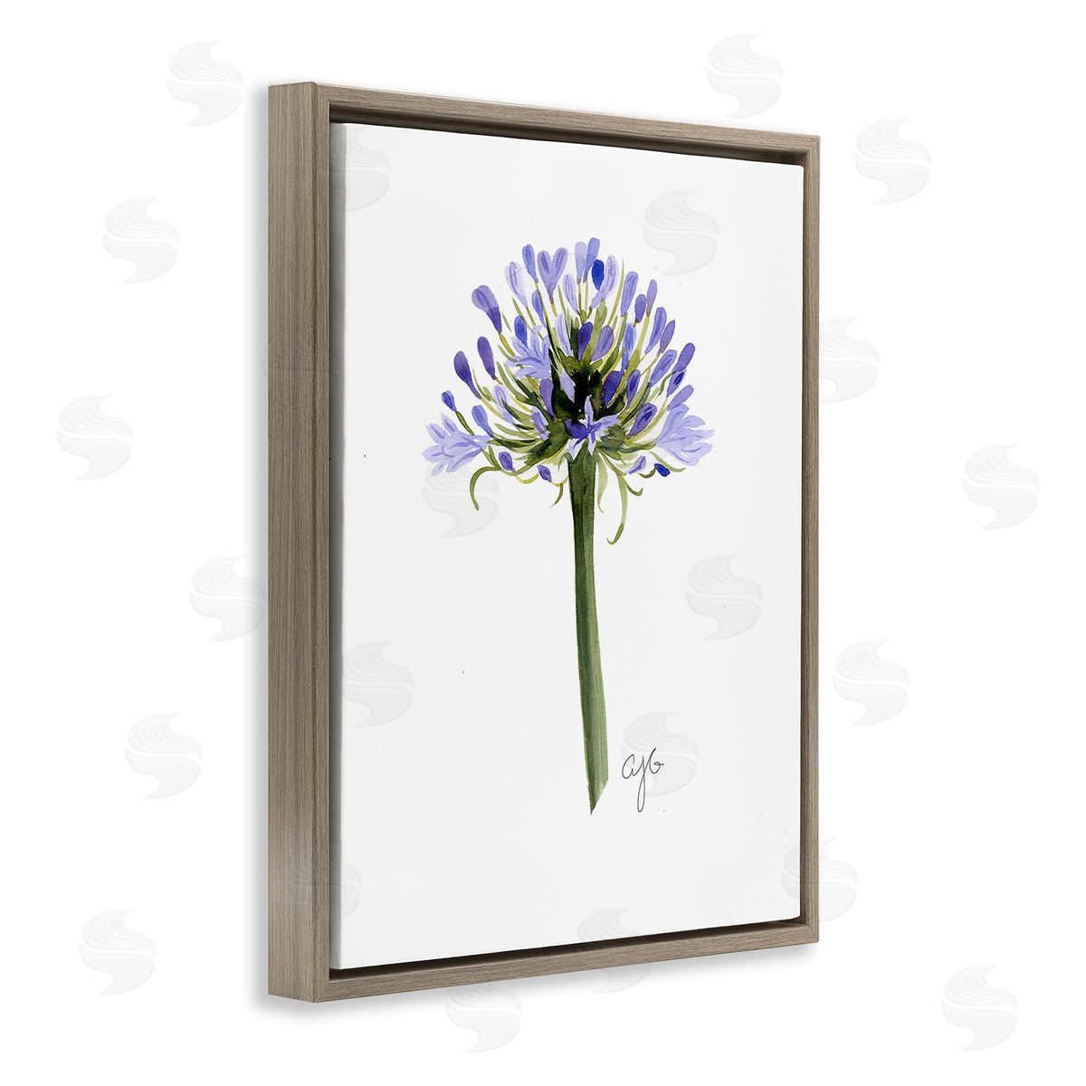 Alexandria Gilbert Kincaid Minimal Purple Anther Brown Floating Frame Canvas Wall Art Print