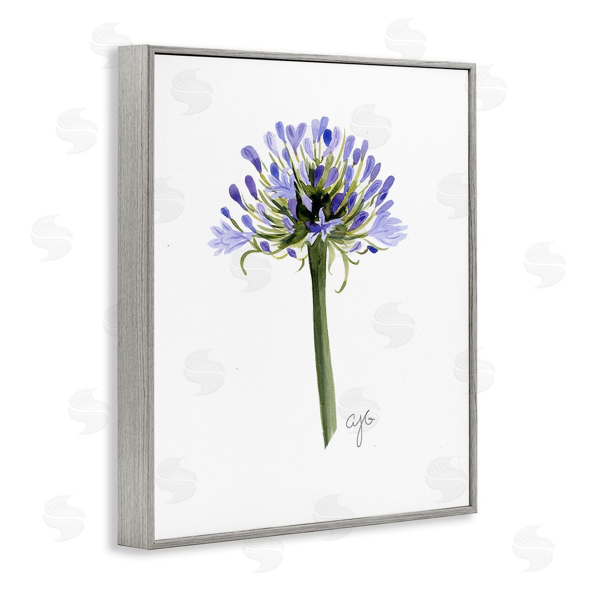 Alexandria Gilbert Kincaid Minimal Purple Anther Gray Framed Giclee Wall Art Print