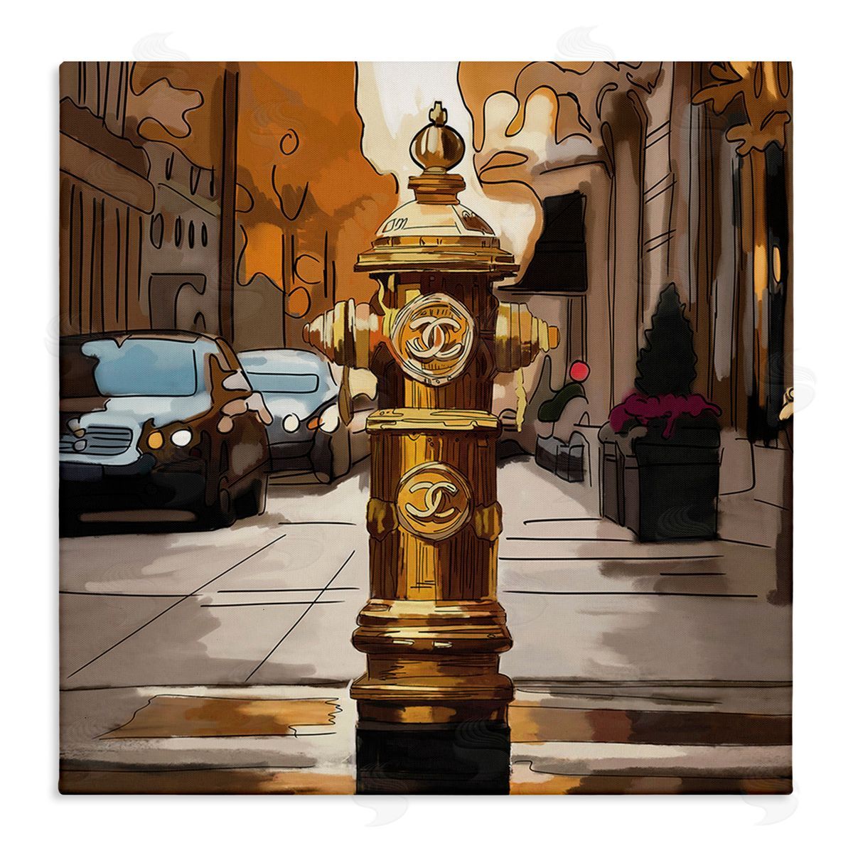 Amelia Noyes Glam City Hydrant Canvas Wall Art Print