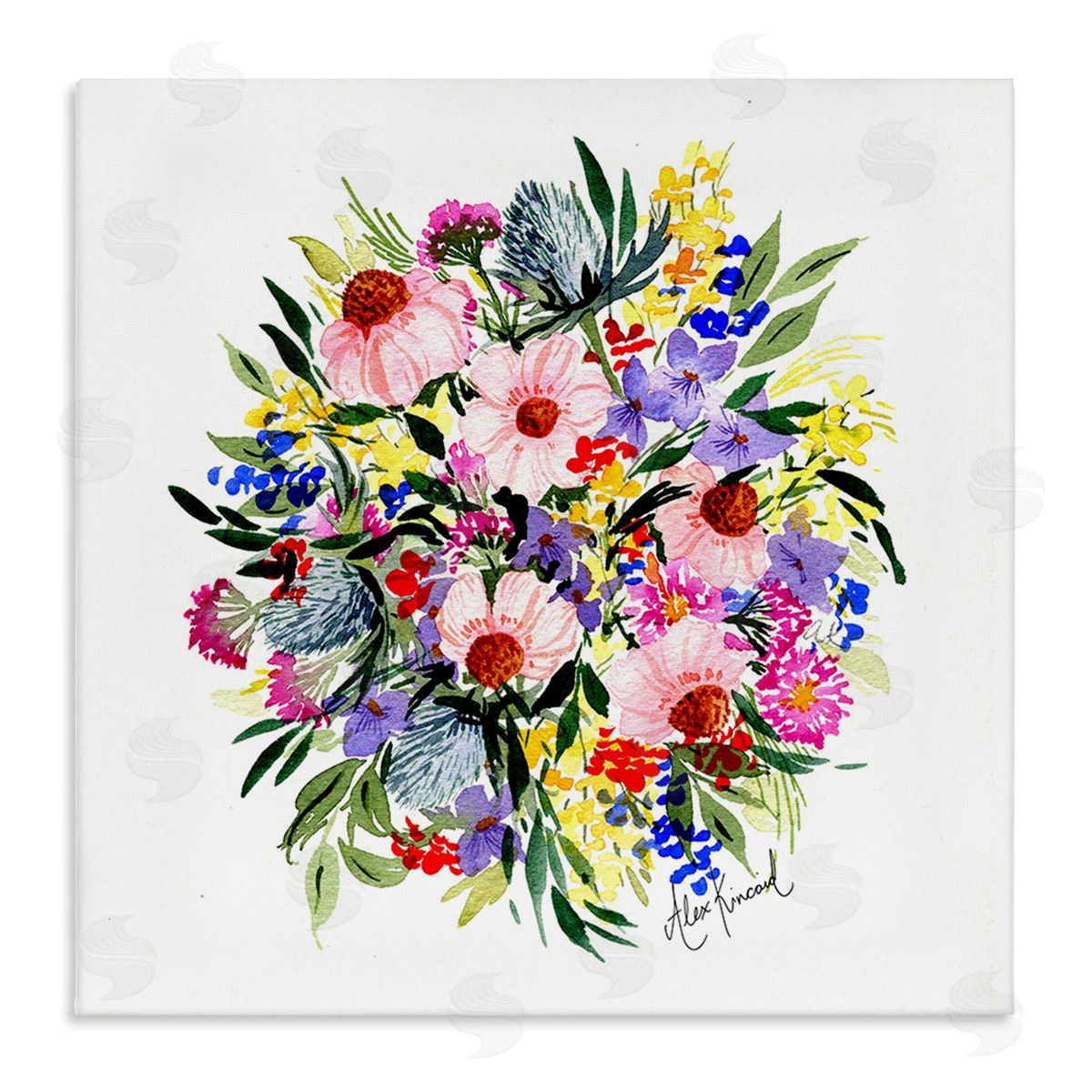Alexandria Gilbert Kincaid Vivid Blooming Bouquet Canvas Wall Art Print