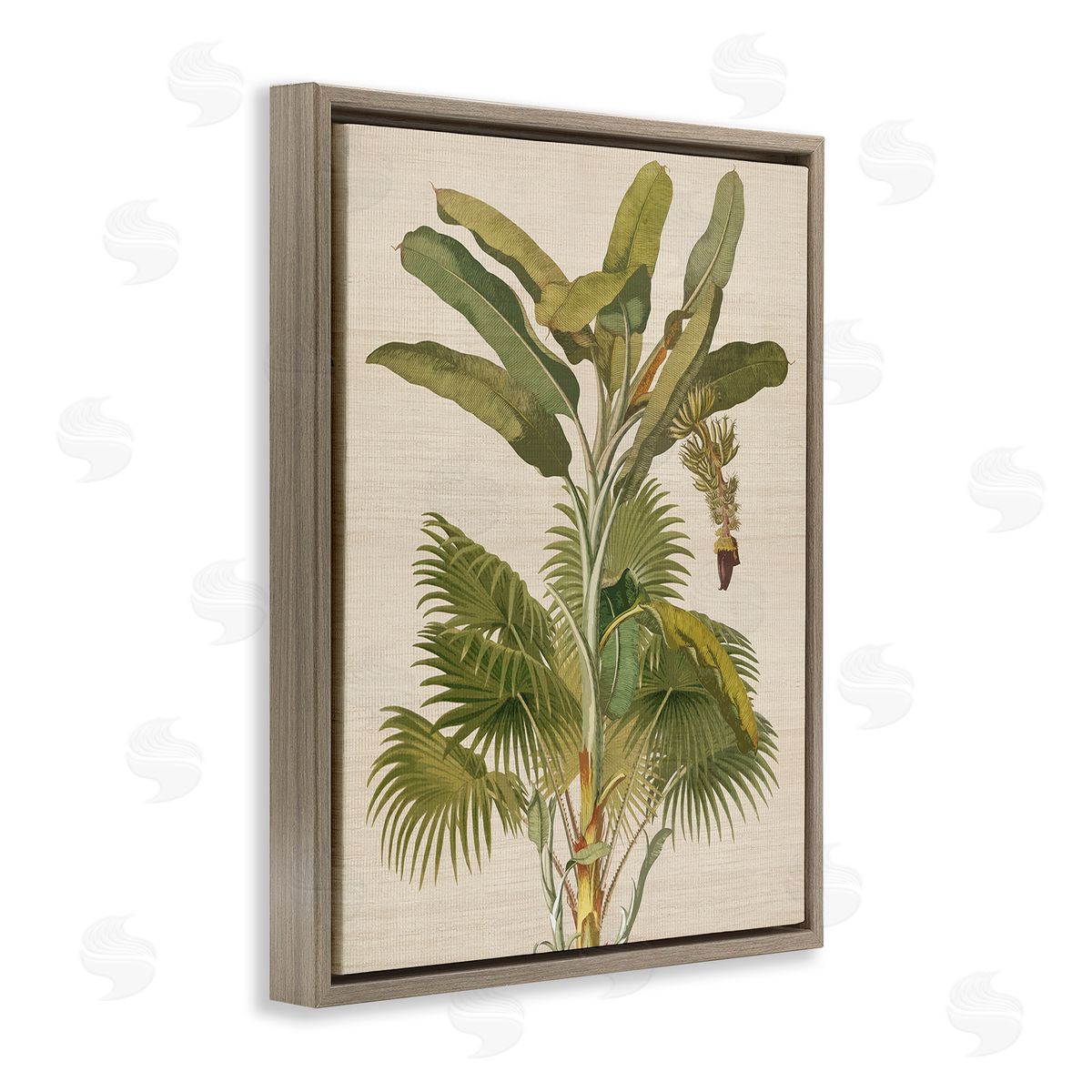 Amber Sterling Vintage Tropical Plant Brown Floating Frame Canvas Wall Art Print