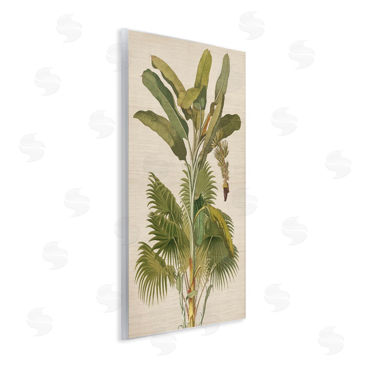 Amber Sterling Vintage Tropical Plant Wooden Wall Plaque Art Print