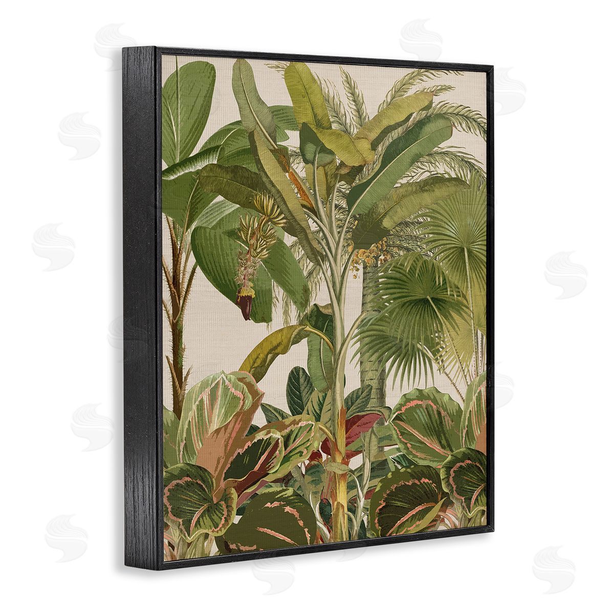 Amber Sterling Tropical Jungle Vegetation Black Framed Giclee Wall Art Print