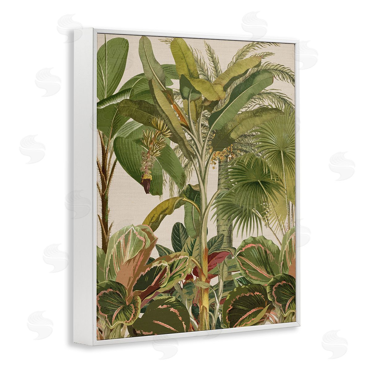 Amber Sterling Tropical Jungle Vegetation White Framed Giclee Wall Art Print