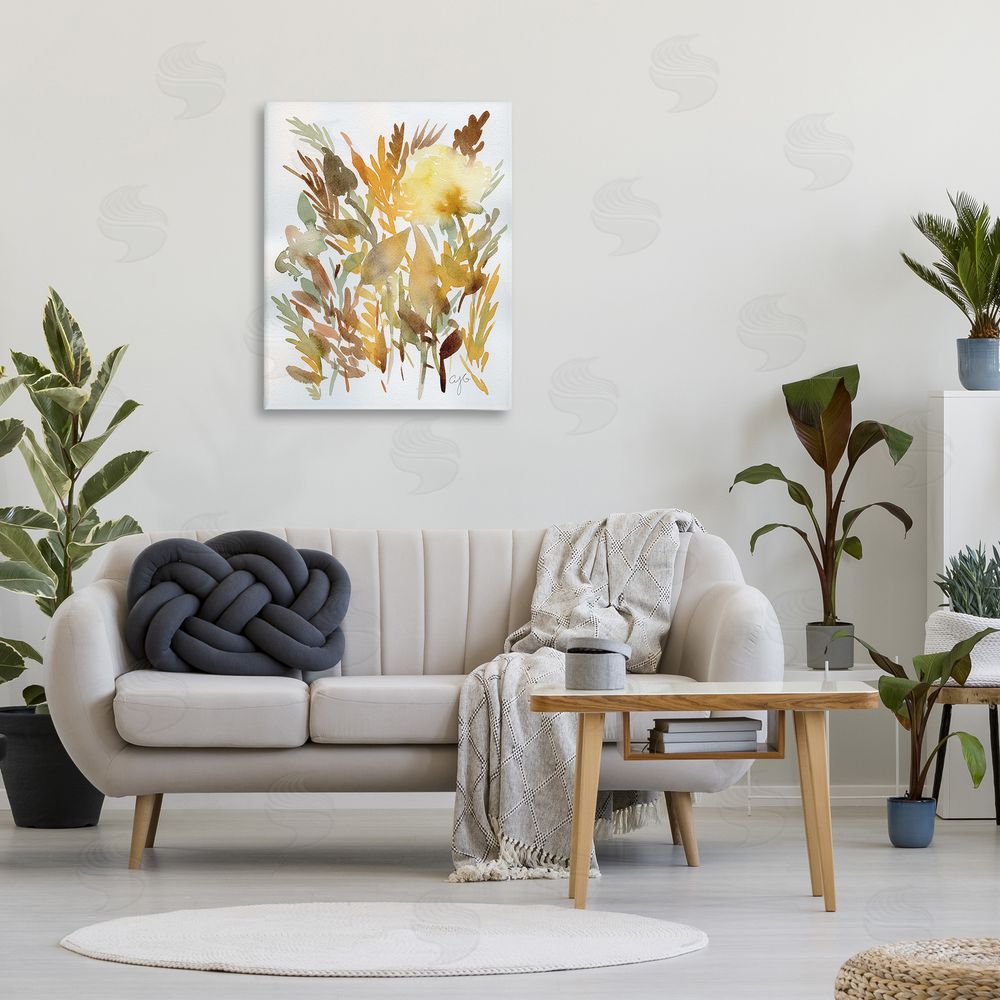 Alexandria Gilbert Kincaid Abstract Autumnal Herbs Canvas Wall Art Print in Room