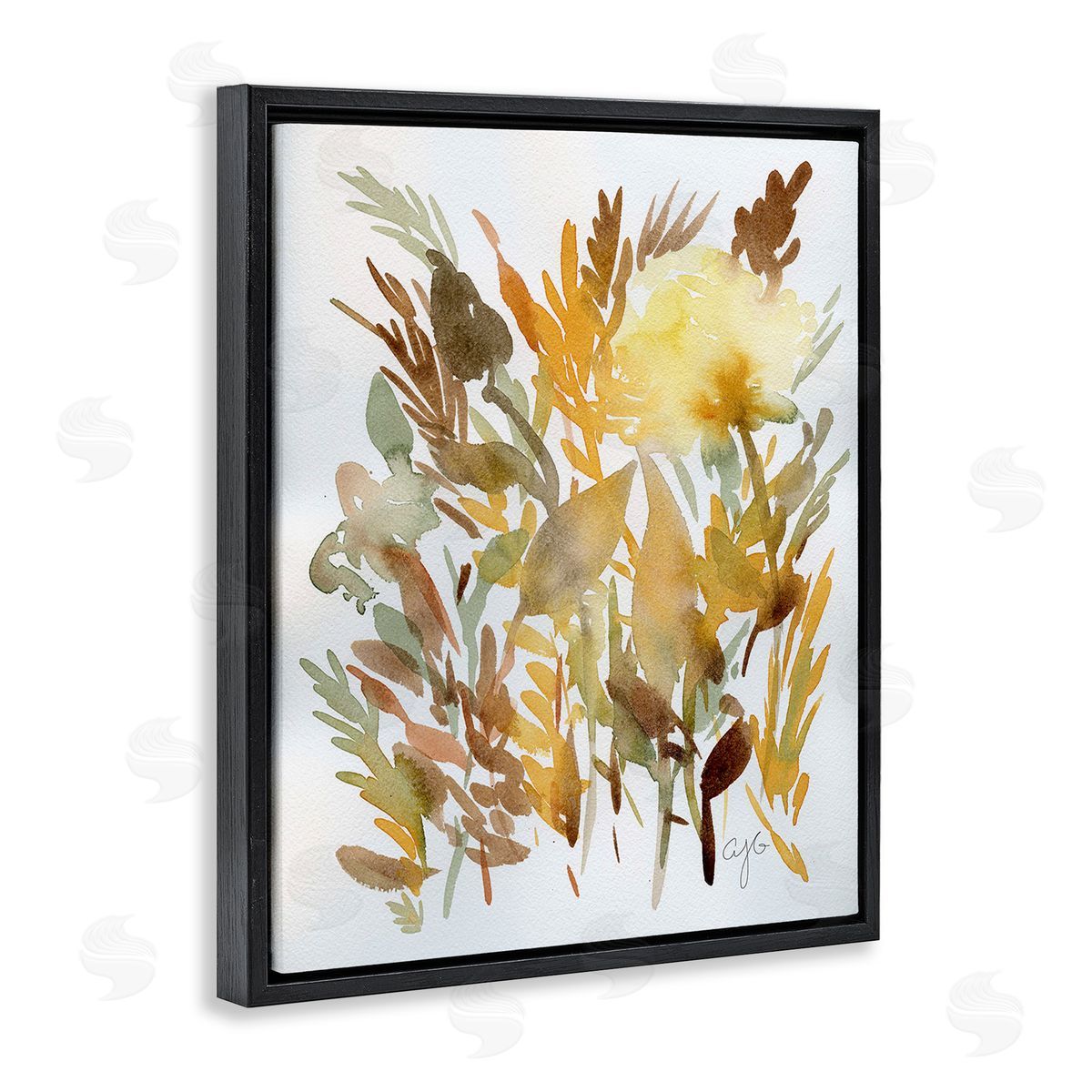 Alexandria Gilbert Kincaid Abstract Autumnal Herbs Black Floating Frame Canvas Wall Art Print