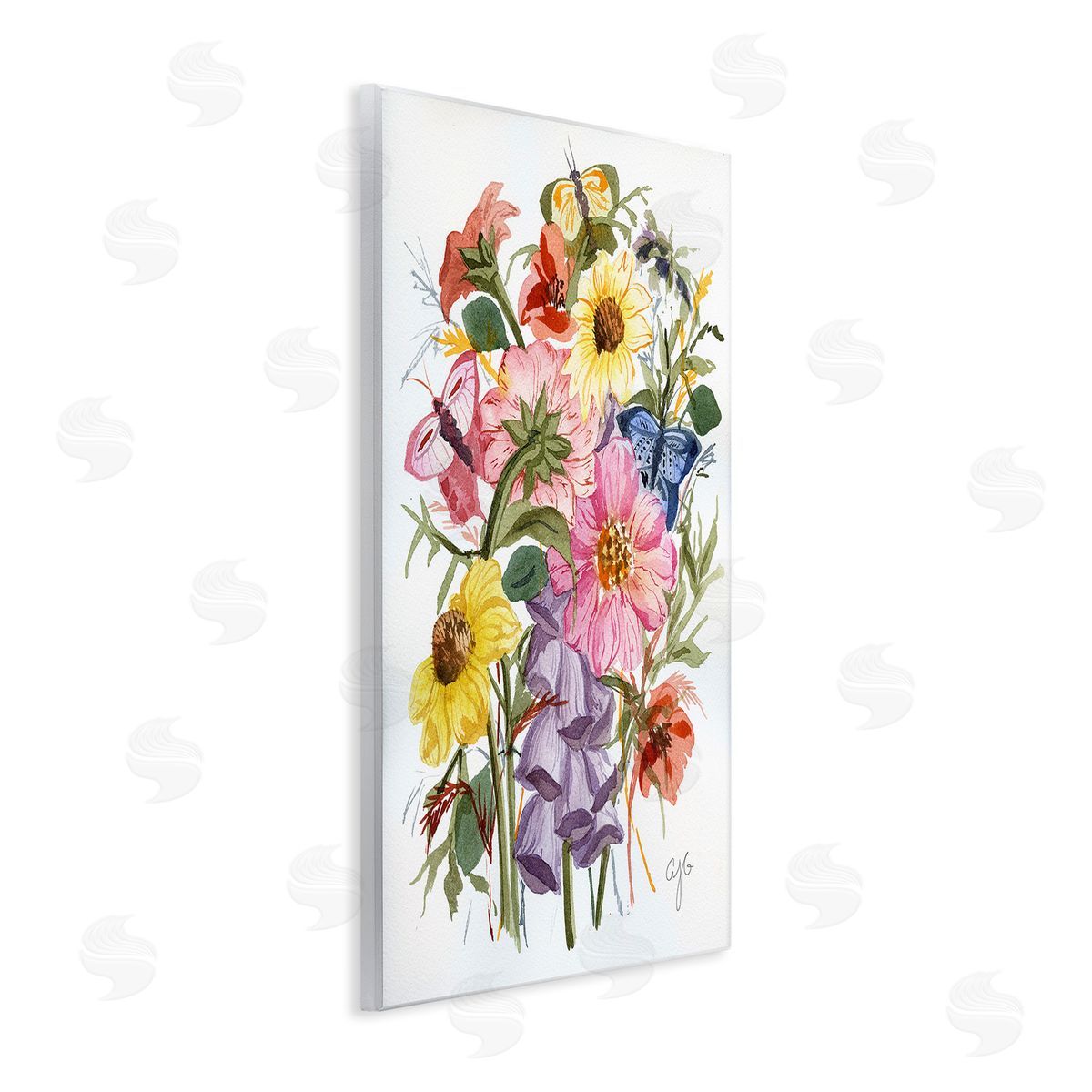 Alexandria Gilbert Kincaid Varied Cottage Floral Bundle Wooden Wall Plaque Art Print