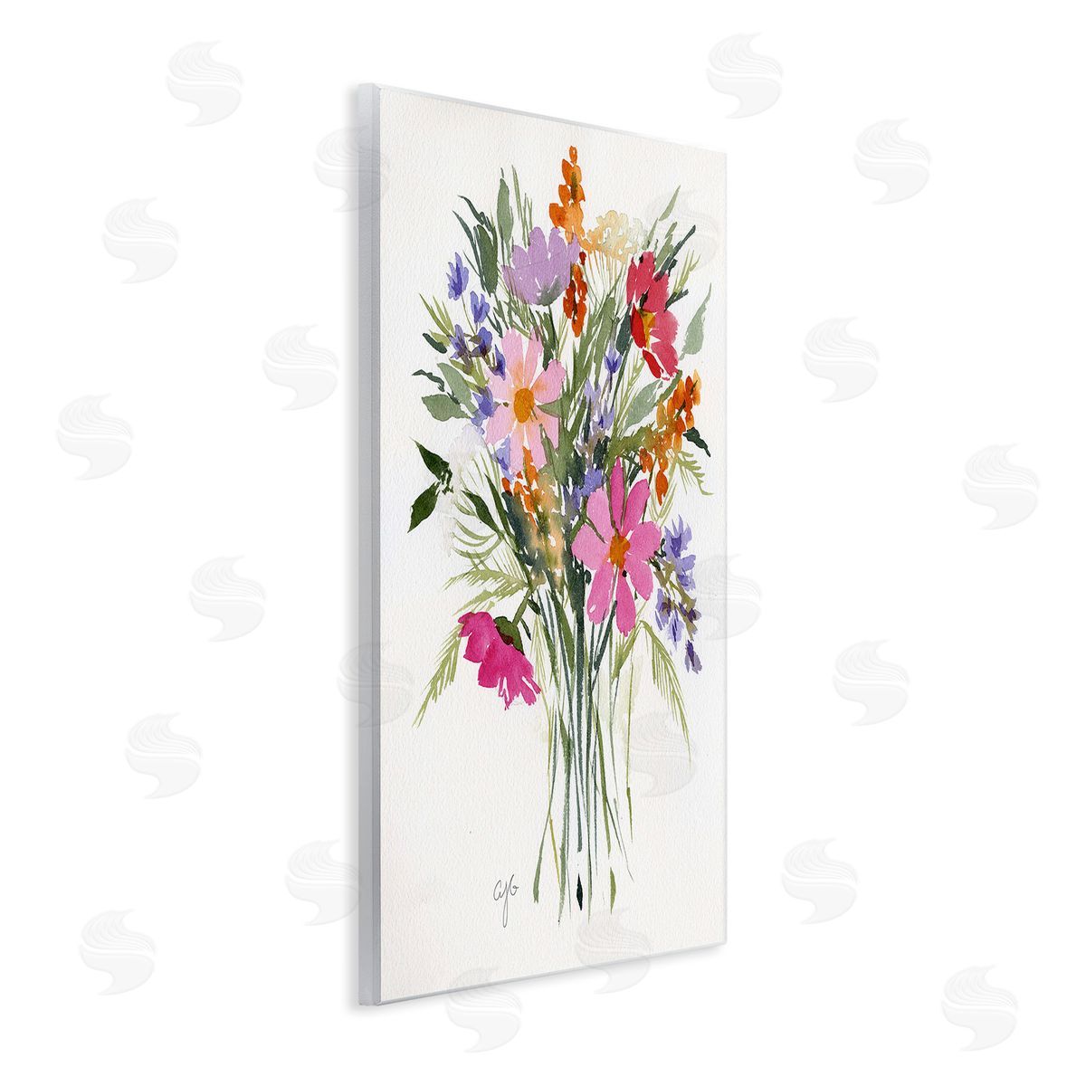 Alexandria Gilbert Kincaid Simple Mixed Bouquet Wooden Wall Plaque Art Print
