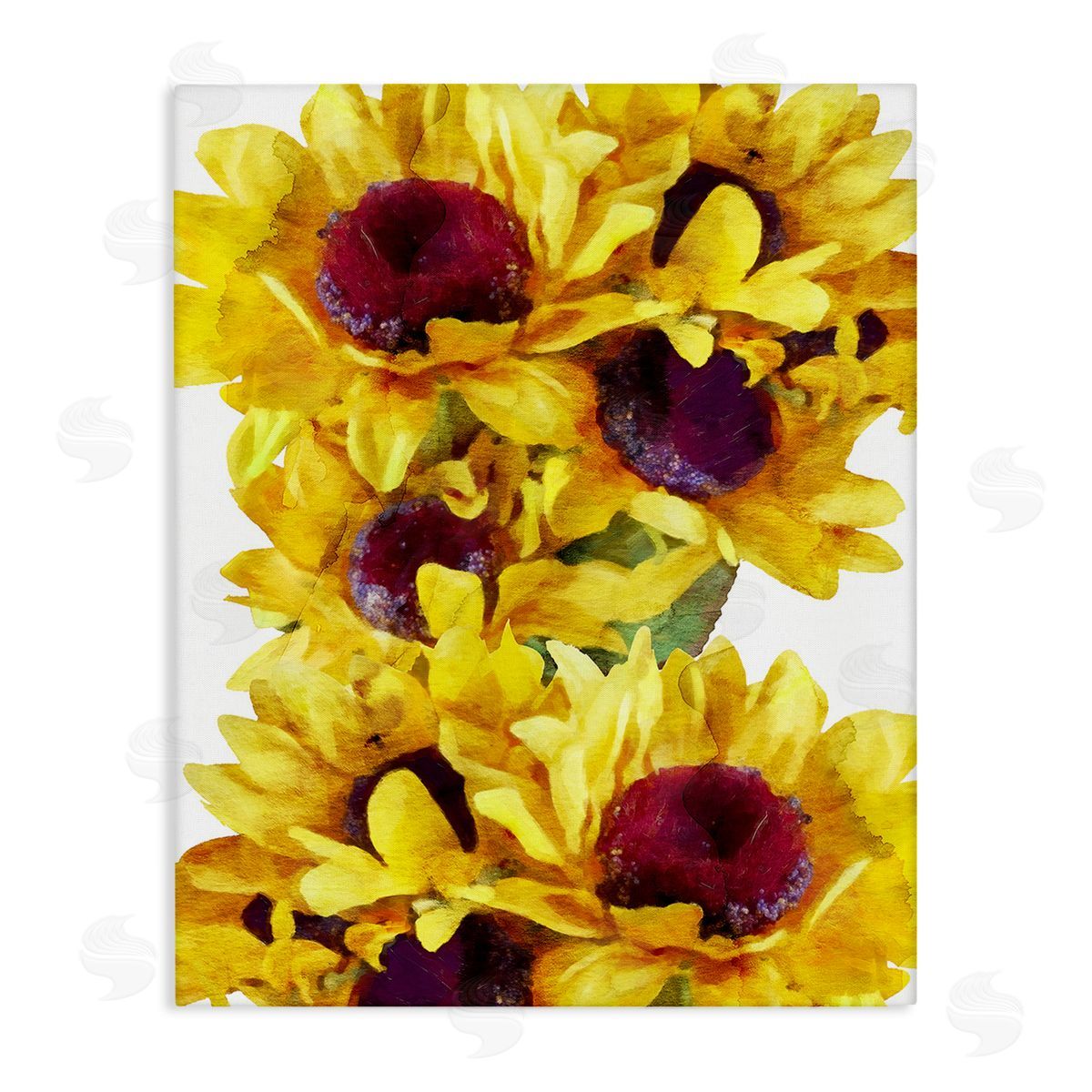 Chamira Young Overlapping Sunflower Blooms Canvas Wall Art Print