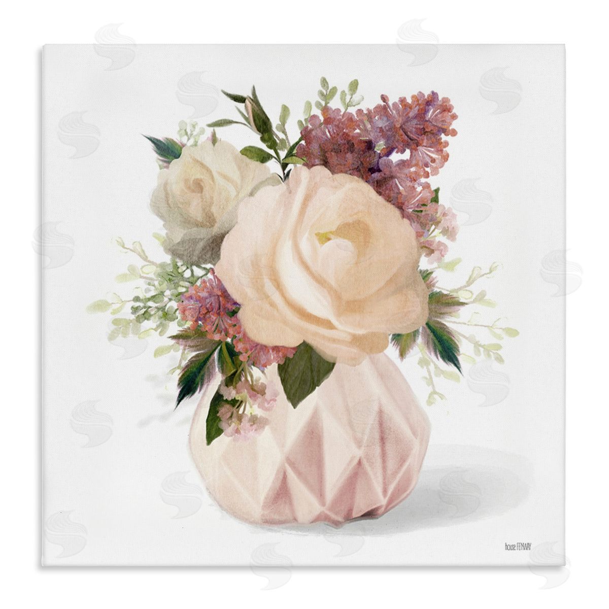 House Fenway Blush Pink Bouquet Canvas Wall Art Print