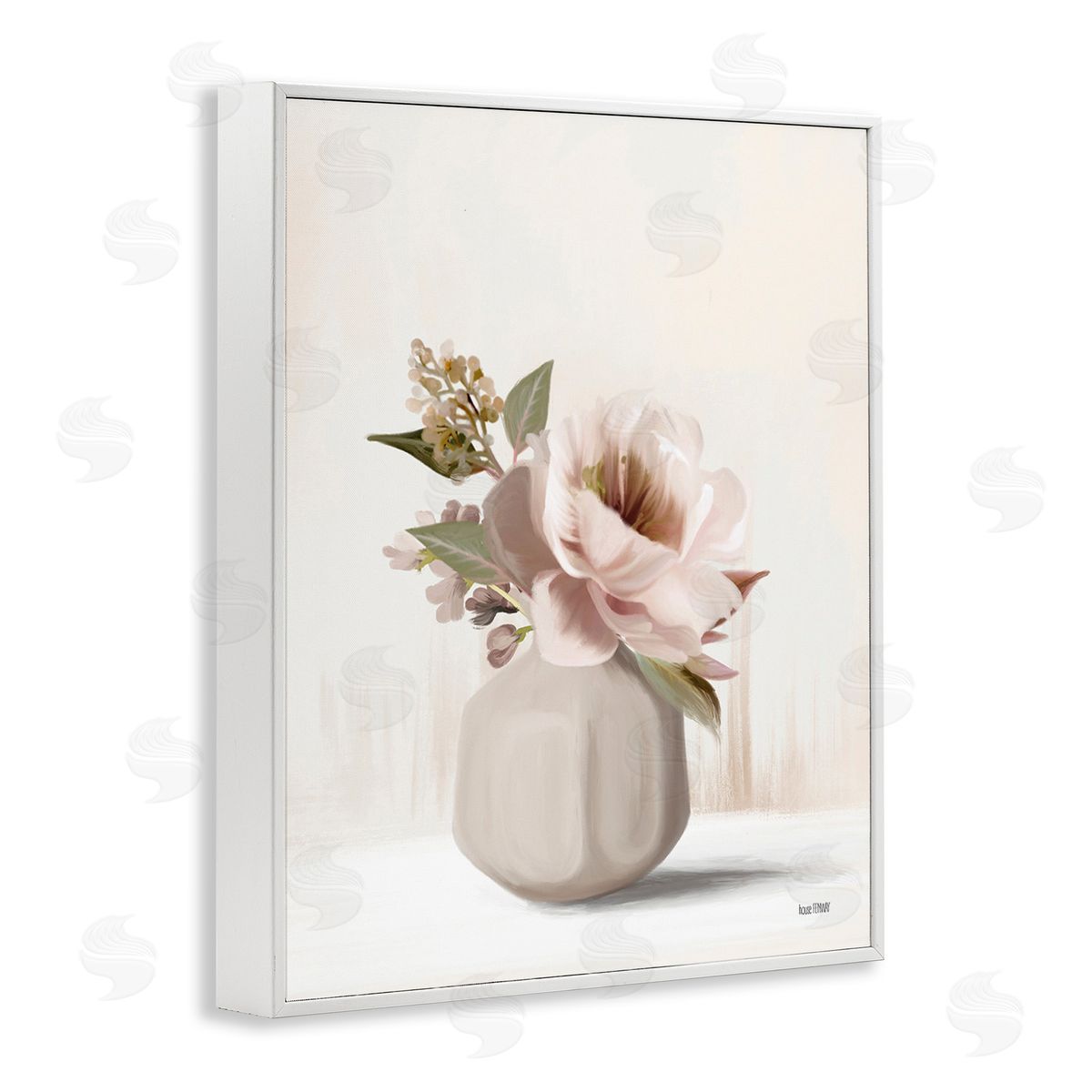 House Fenway Chic Bouquet in Vase White Framed Giclee Wall Art Print