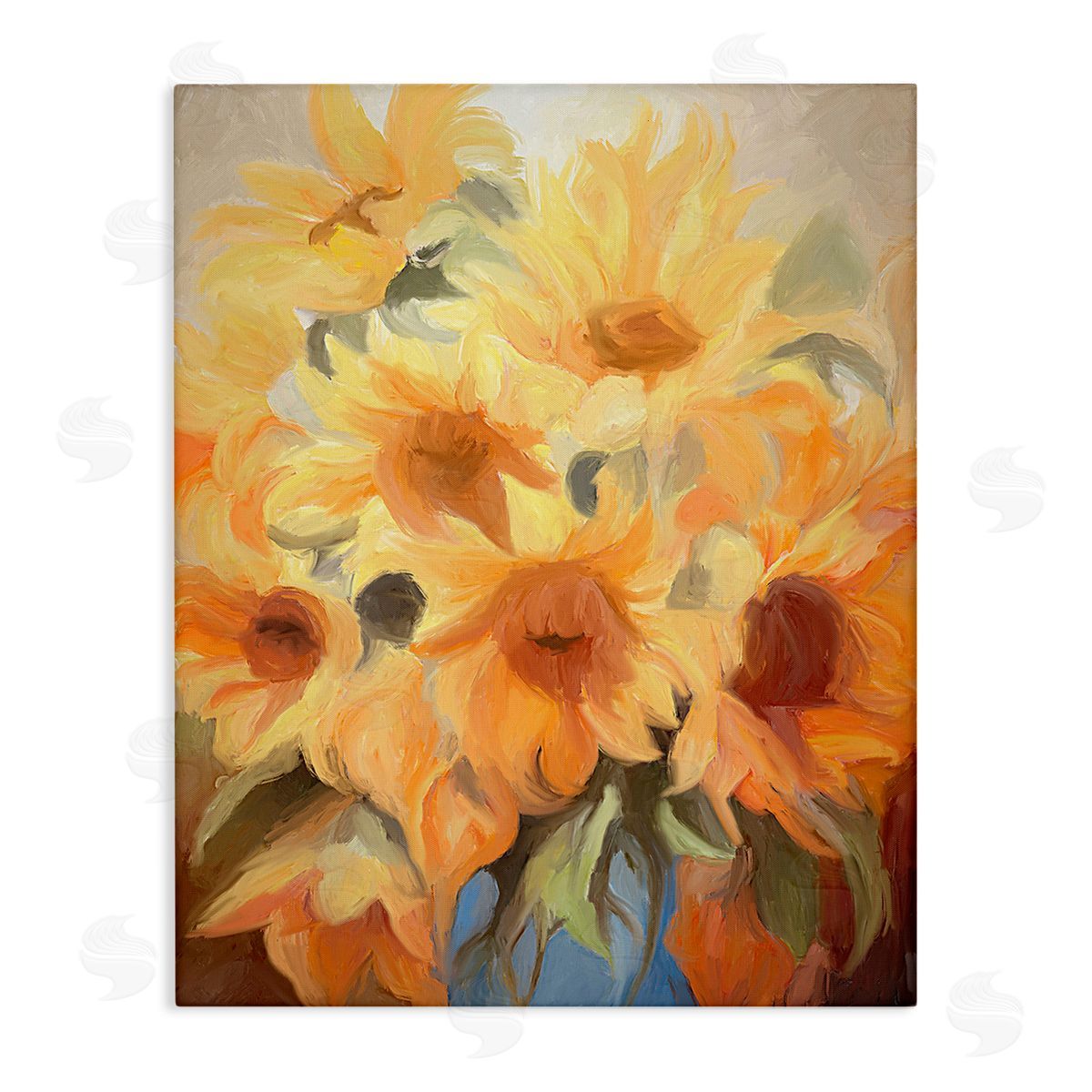 Ramona Murdock Traditional Yellow Blooms Canvas Wall Art Print