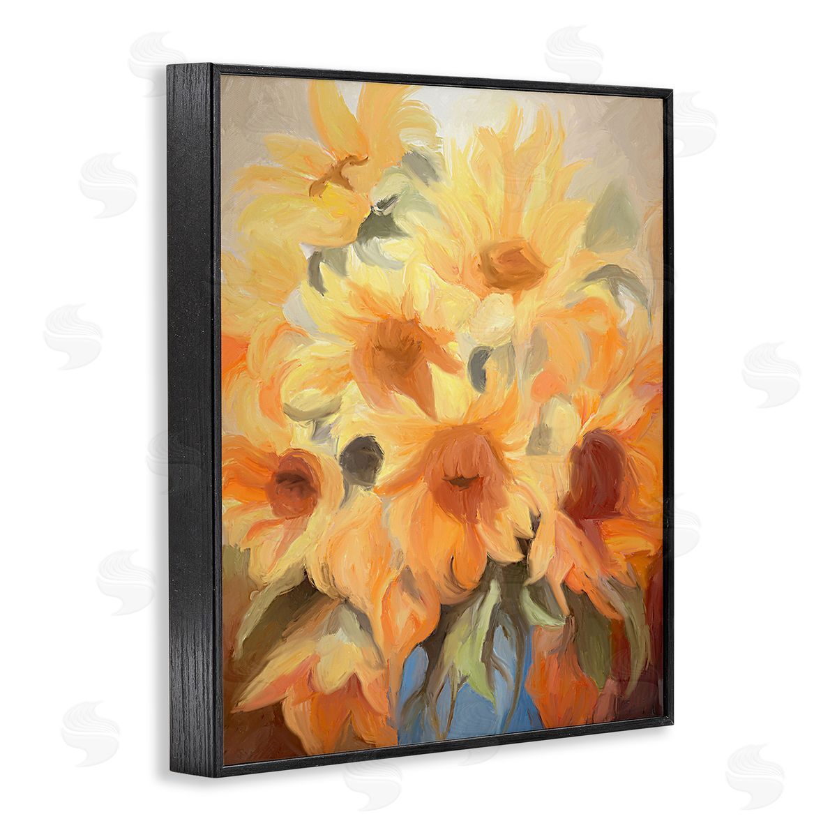 Ramona Murdock Traditional Yellow Blooms Black Framed Giclee Wall Art Print