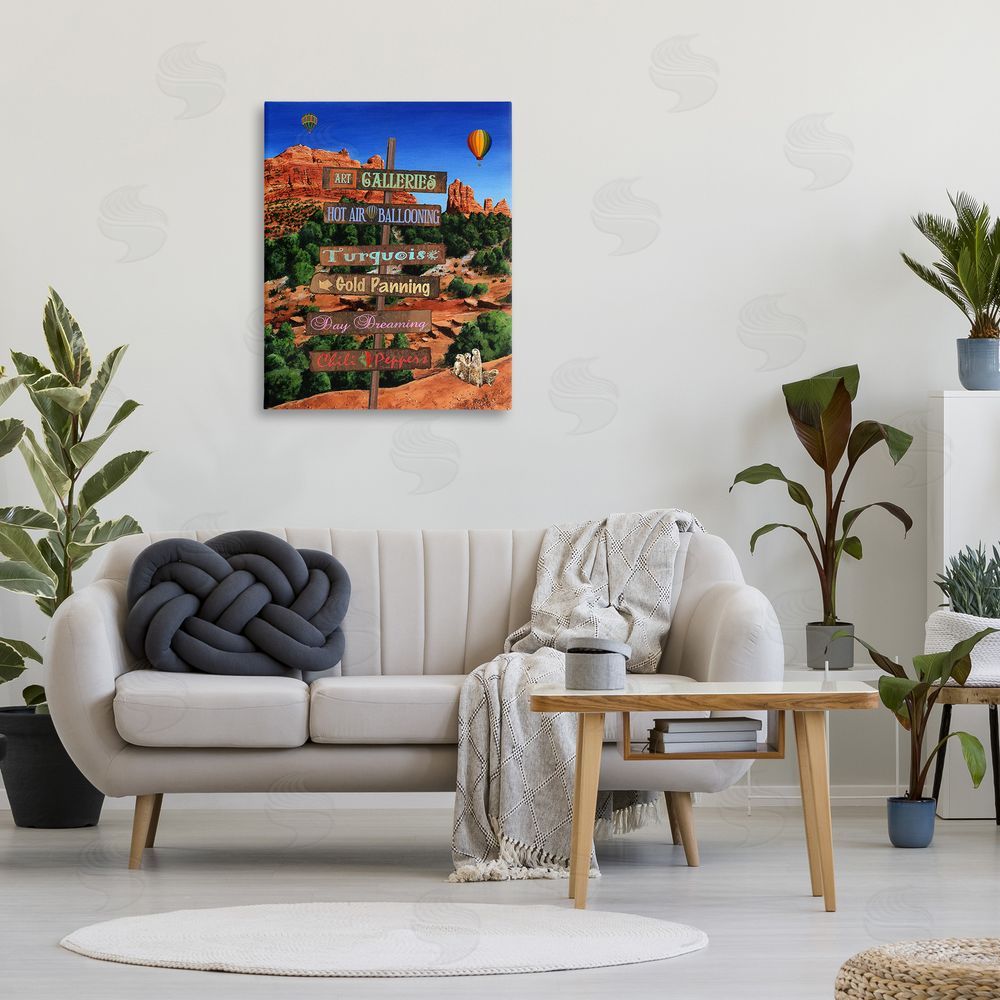 Gail Fraser Desert Activities Sign Canvas Wall Art Print in Room