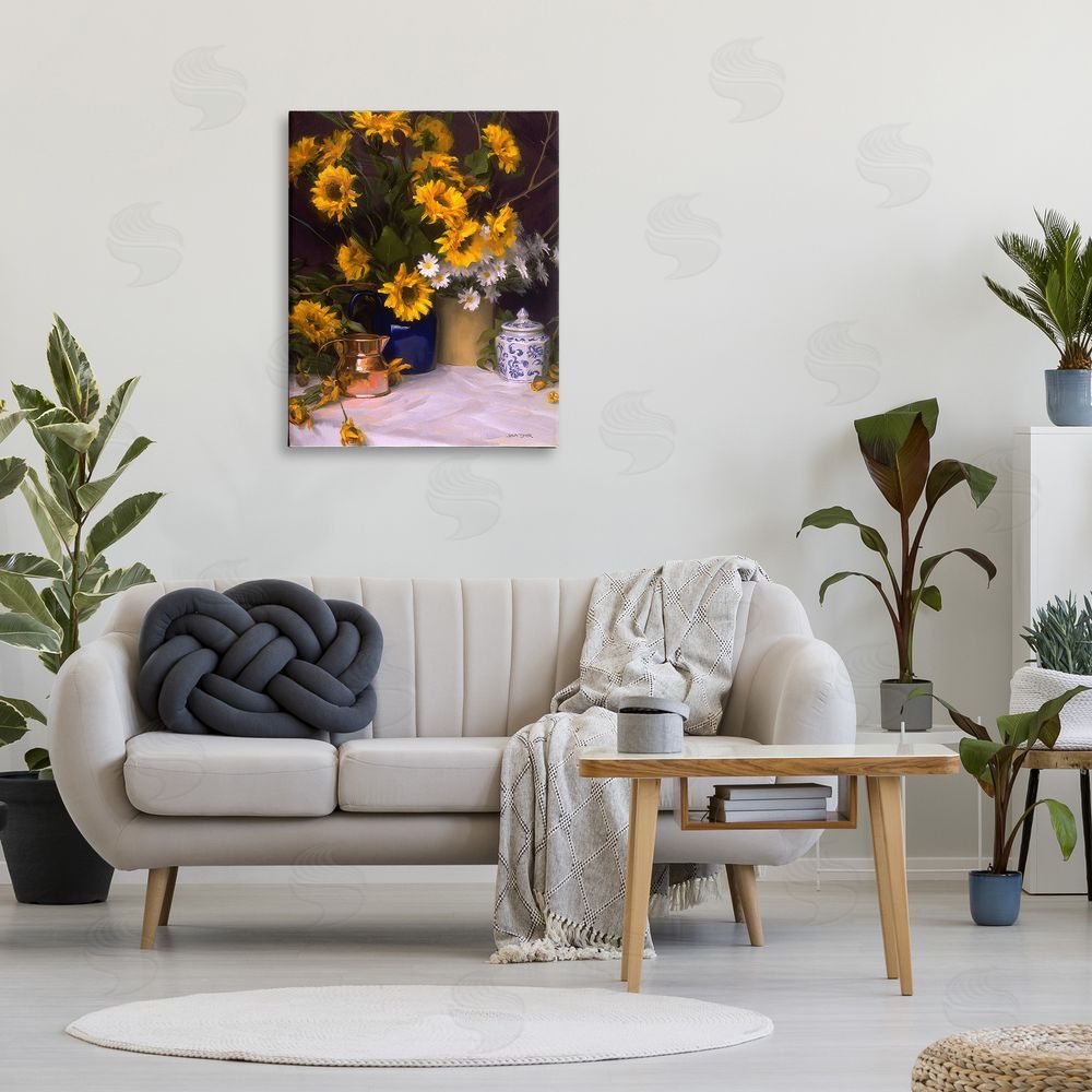 Jimmy Dyer Classic Floral Still Life Canvas Wall Art Print in Room