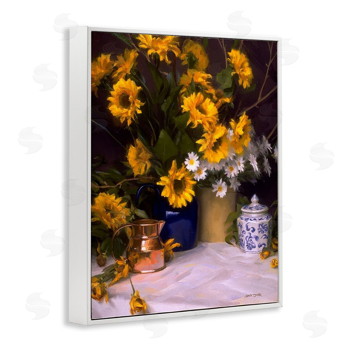 Jimmy Dyer Classic Floral Still Life White Framed Giclee Wall Art Print