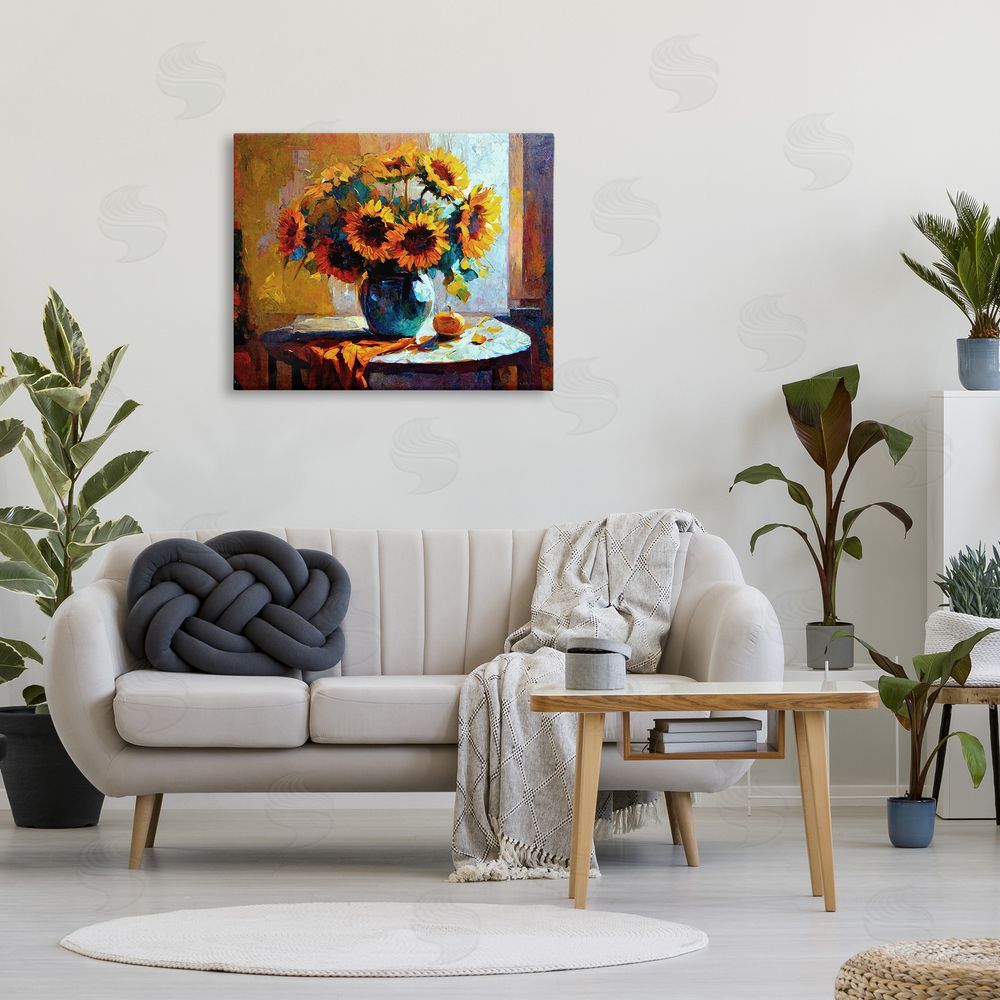 Gina Kelly Bouquet Still Life Painting Canvas Wall Art Print in Room