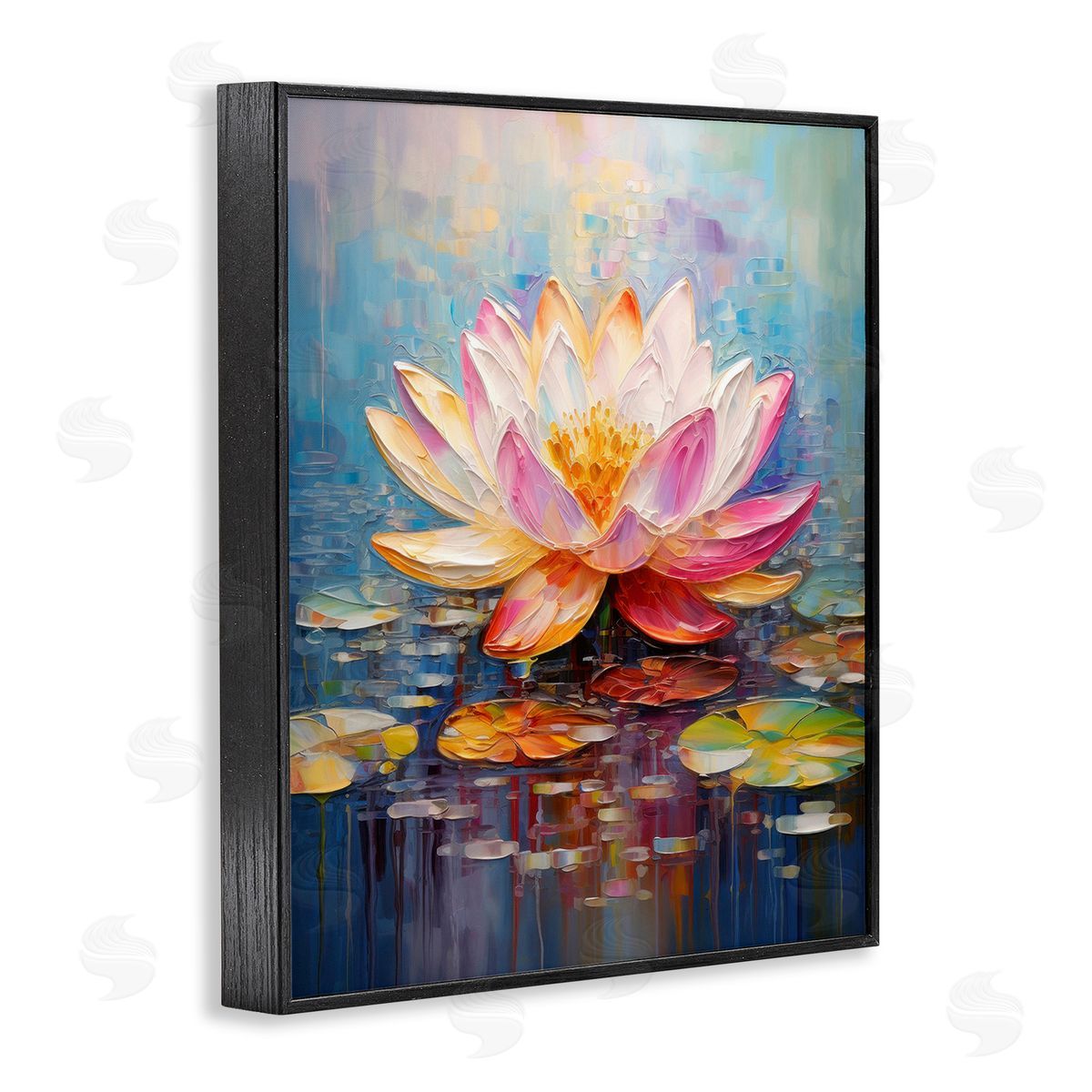 Gina Kelly Modern Lotus Bloom Black Framed Giclee Wall Art Print