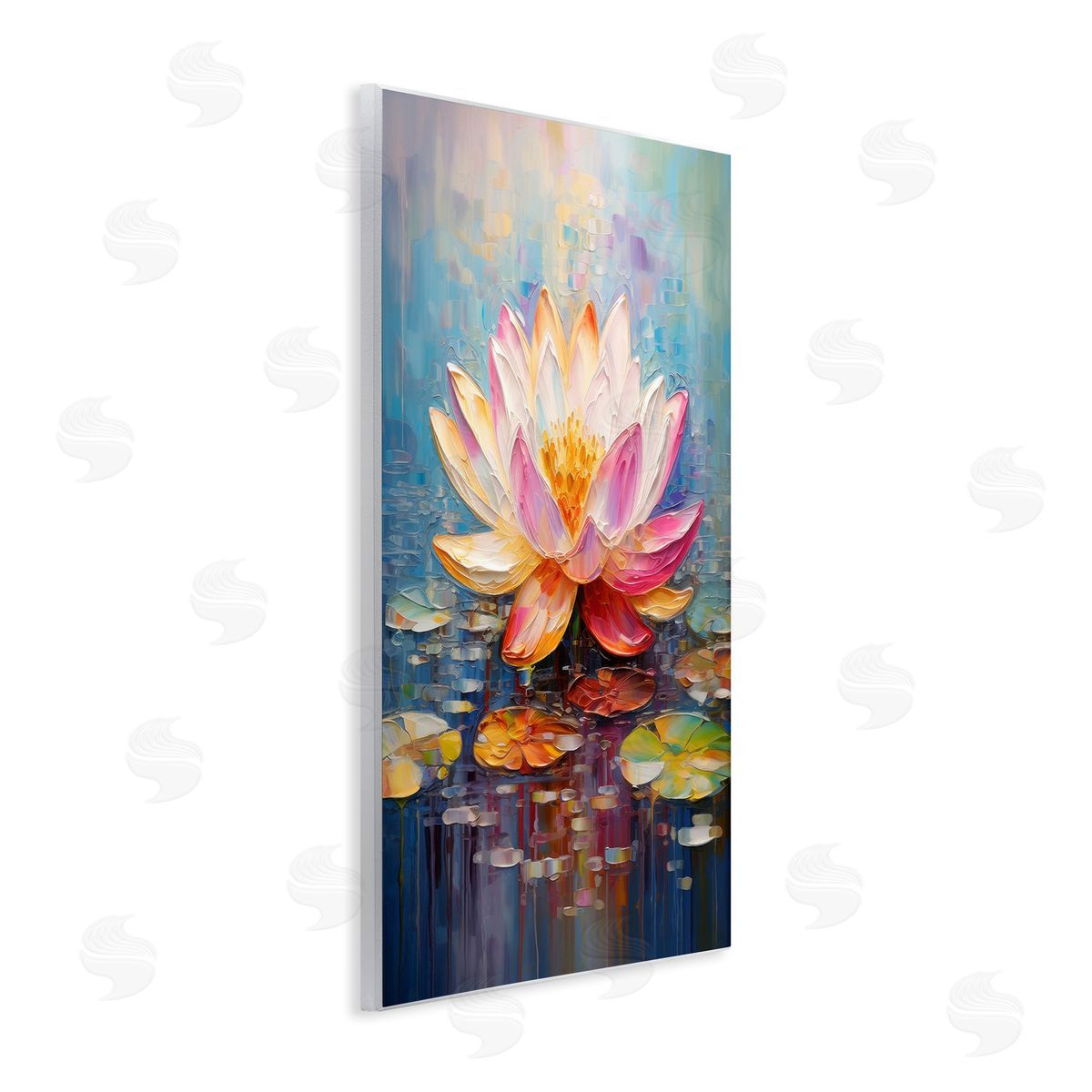 Gina Kelly Modern Lotus Bloom Wooden Wall Plaque Art Print