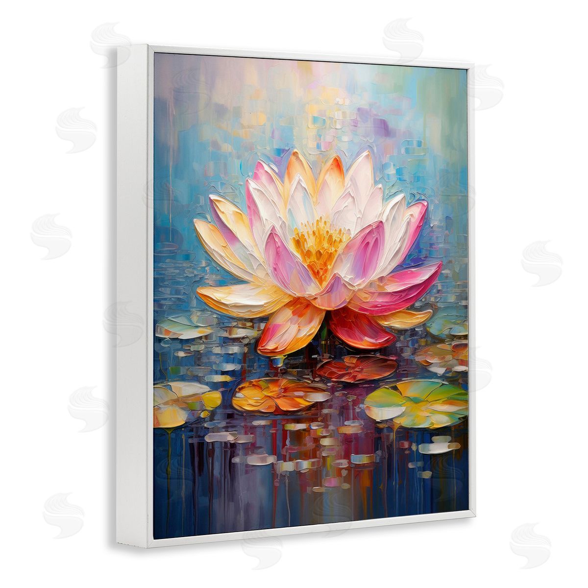 Gina Kelly Modern Lotus Bloom White Framed Giclee Wall Art Print