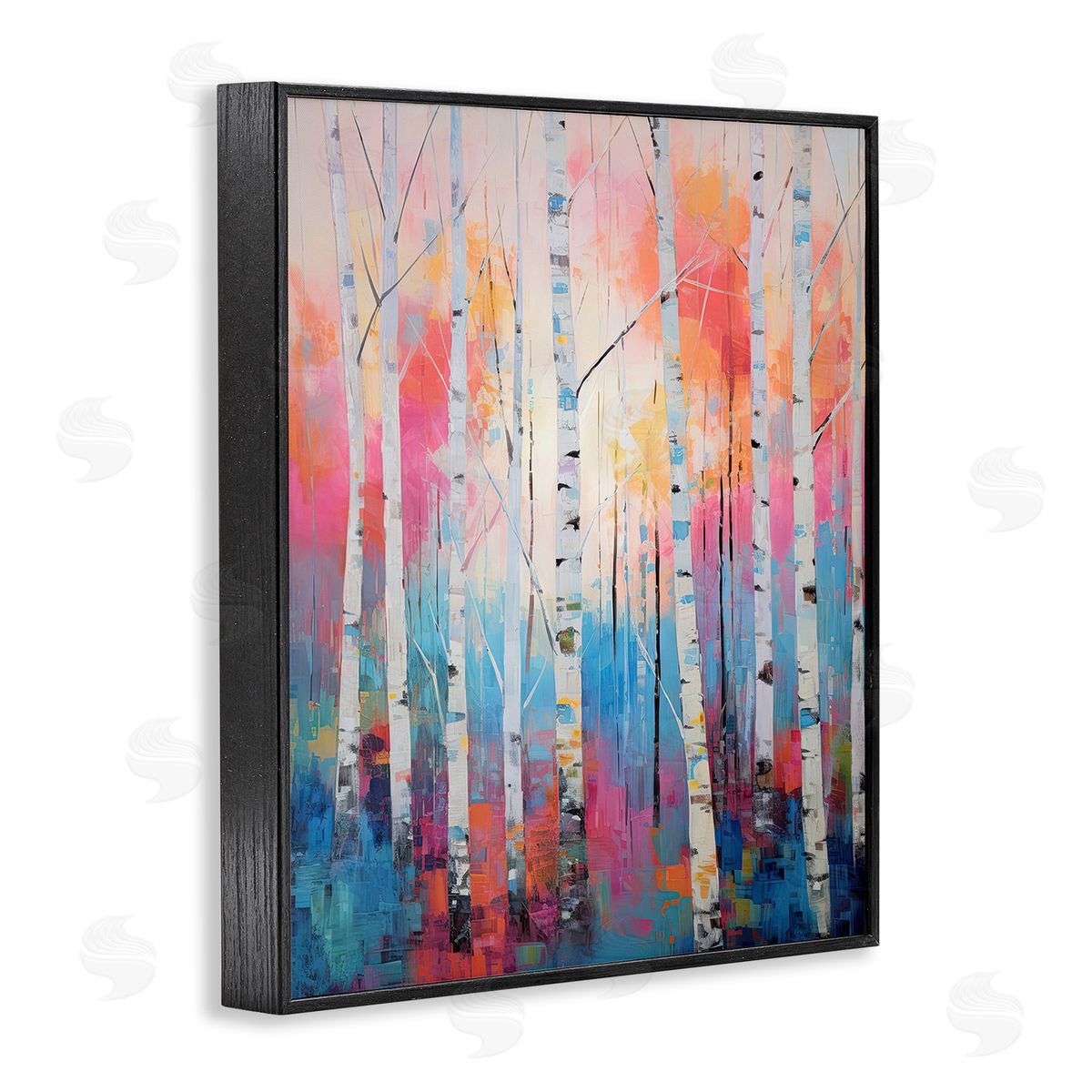 Gina Kelly Modern Hue Birch Forest Black Framed Giclee Wall Art Print