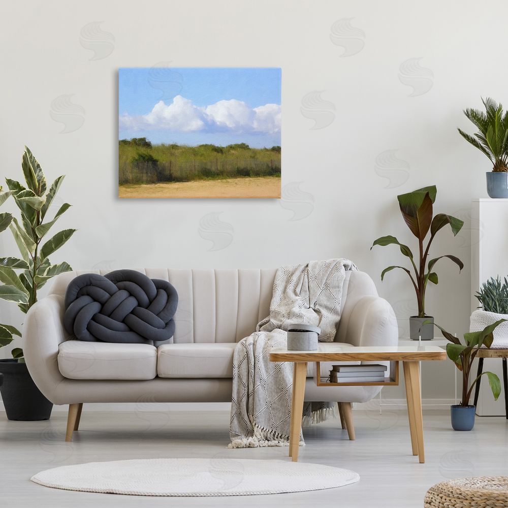 Graffitee Studios Vast Pasture with Clouds Canvas Wall Art Print in Room