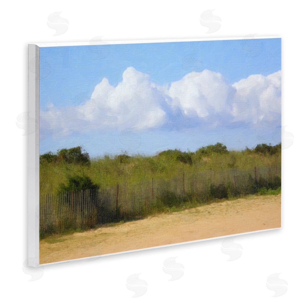 Graffitee Studios Vast Pasture with Clouds Wooden Wall Plaque Art Print