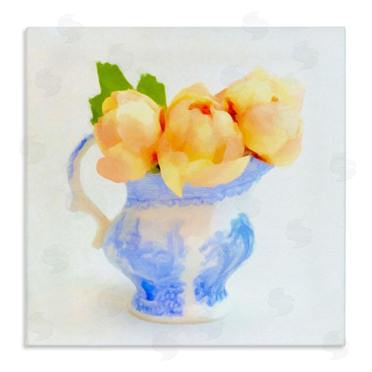 Graffitee Studios Yellow Blooms in Pitcher Canvas Wall Art Print