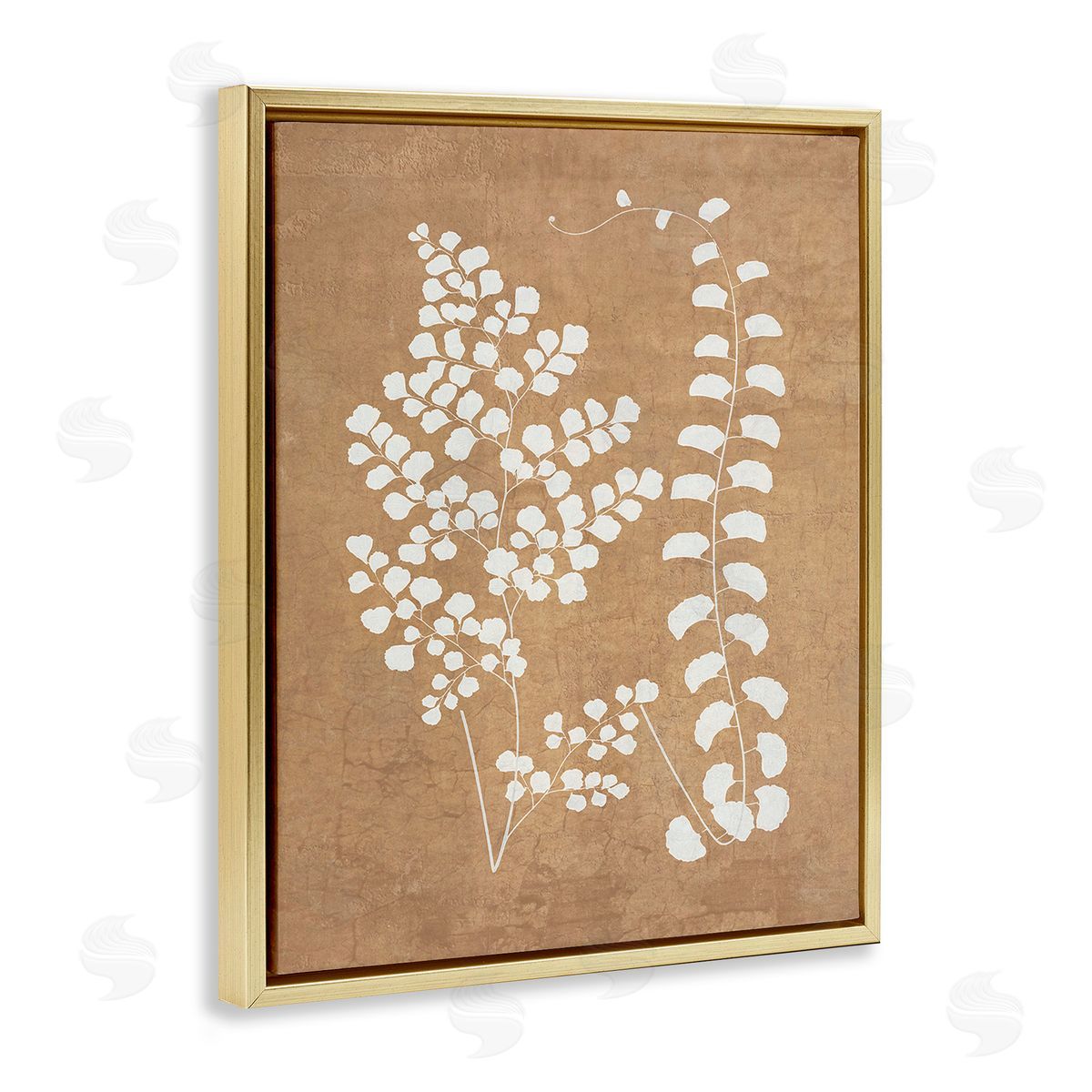 Graffitee Studios Boho Garden Sprigs Gold Floating Frame Canvas Wall Art Print