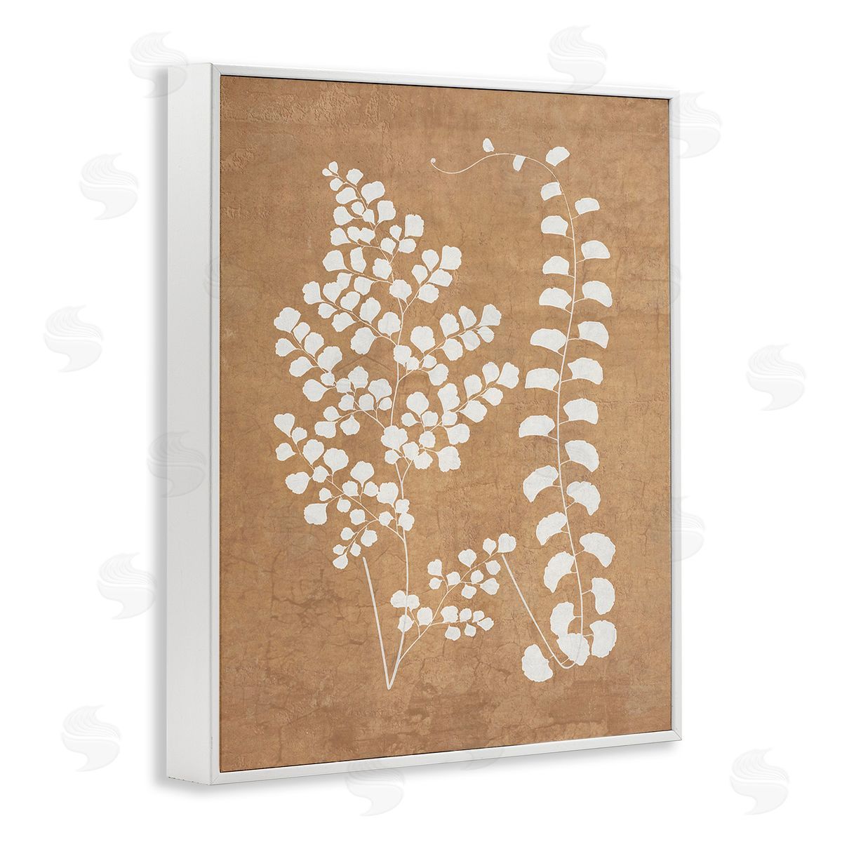Graffitee Studios Boho Garden Sprigs White Framed Giclee Wall Art Print