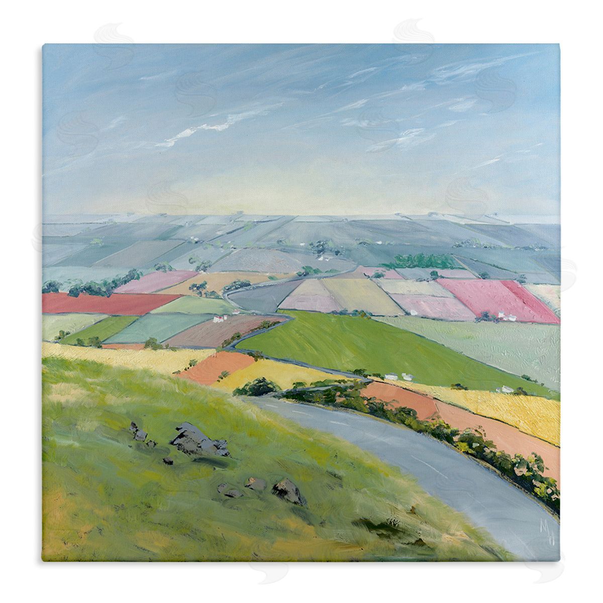 Meredith Howse Overlooking Farm Agriculture Canvas Wall Art Print