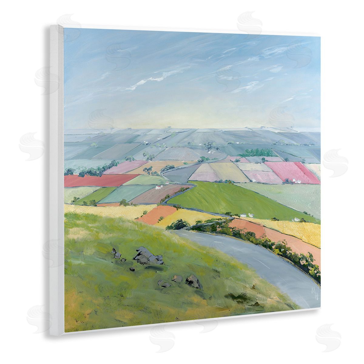 Meredith Howse Overlooking Farm Agriculture Wooden Wall Plaque Art Print