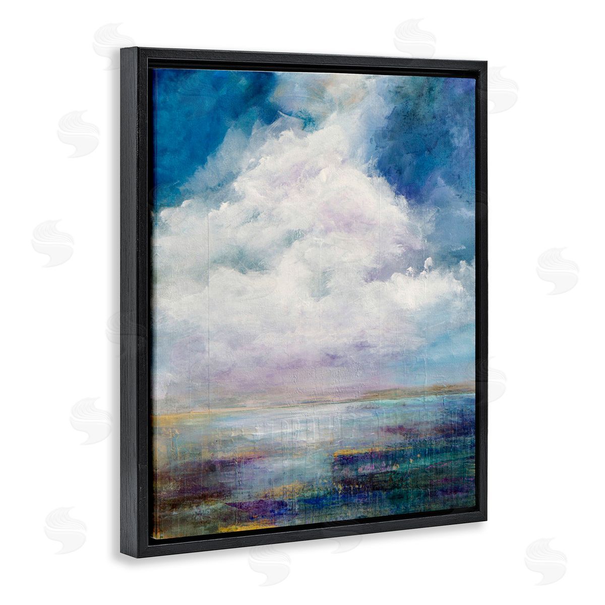 Karen Hale Traditional Clouds Landscape Black Floating Frame Canvas Wall Art Print