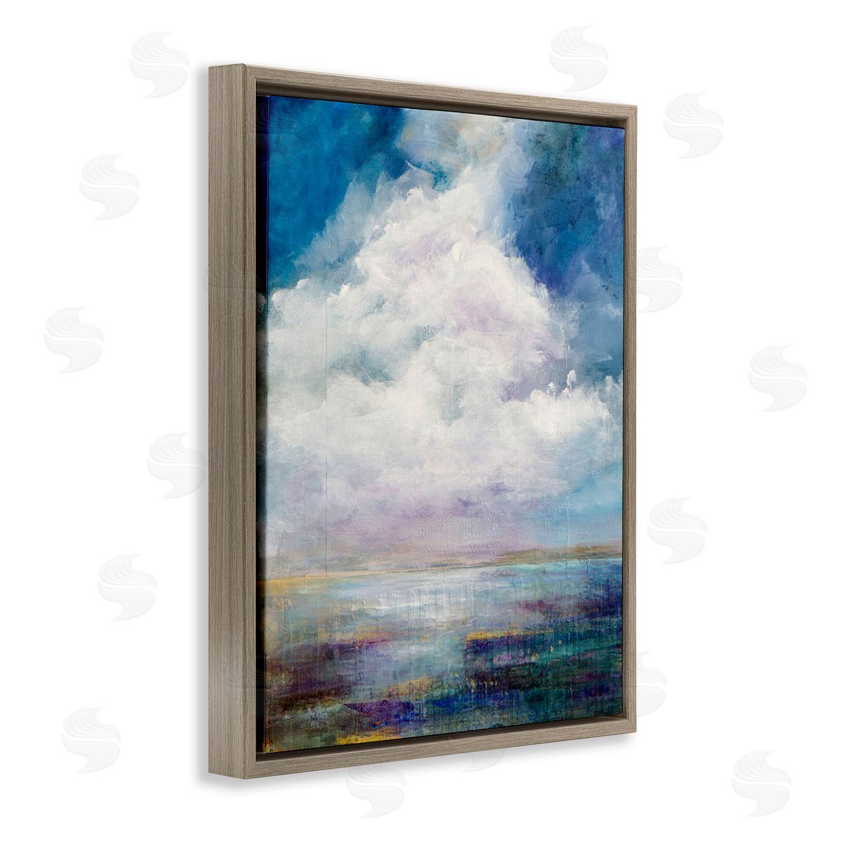 Karen Hale Traditional Clouds Landscape Brown Floating Frame Canvas Wall Art Print