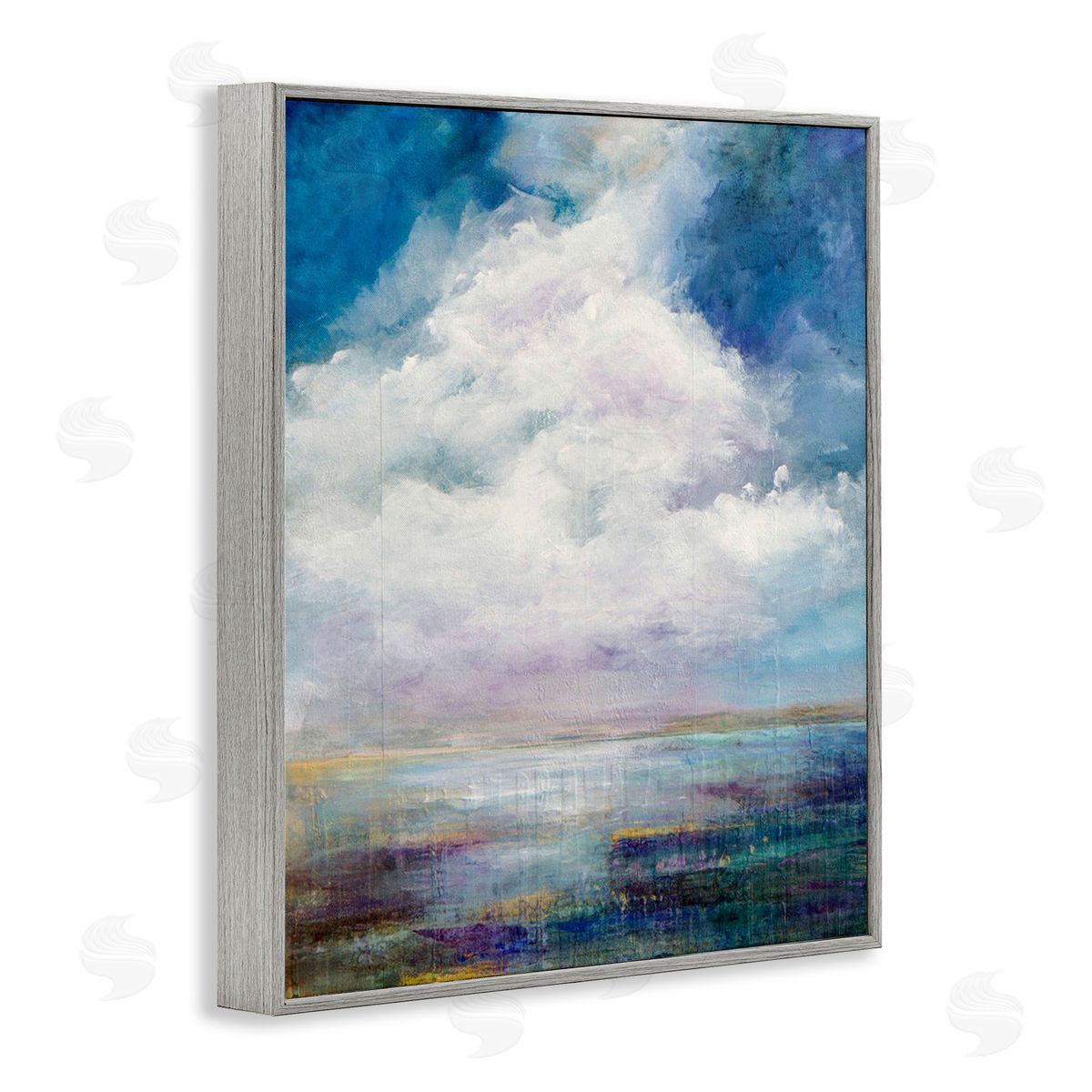Karen Hale Traditional Clouds Landscape Gray Framed Giclee Wall Art Print