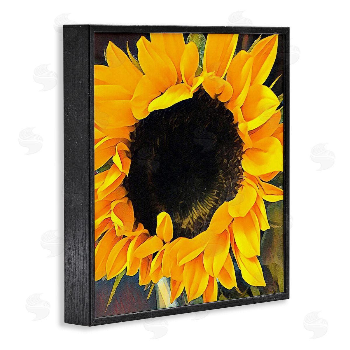 Jessica Manelis Vivid Yellow Sunflower Black Framed Giclee Wall Art Print