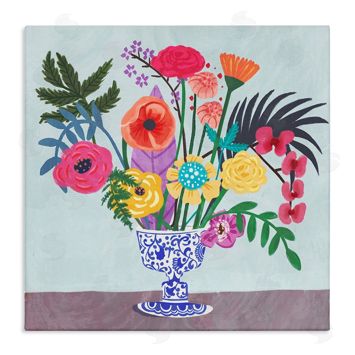 Juliet Rose Philips Modern Bouquet in Vase Canvas Wall Art Print