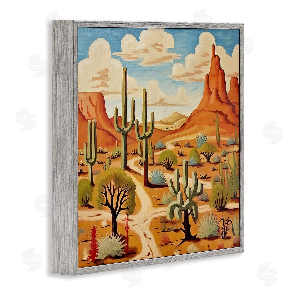 Lazar Studio Desert Canyon Path Gray Framed Giclee Wall Art Print