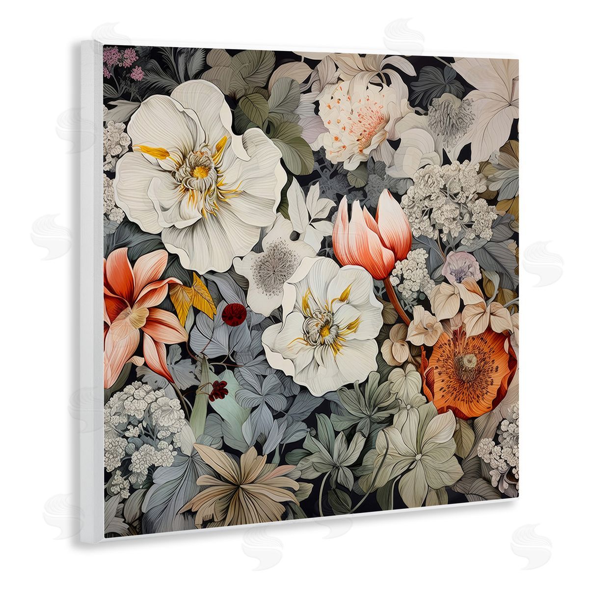 Lazar Studio Vintage Blossom Pattern Wooden Wall Plaque Art Print