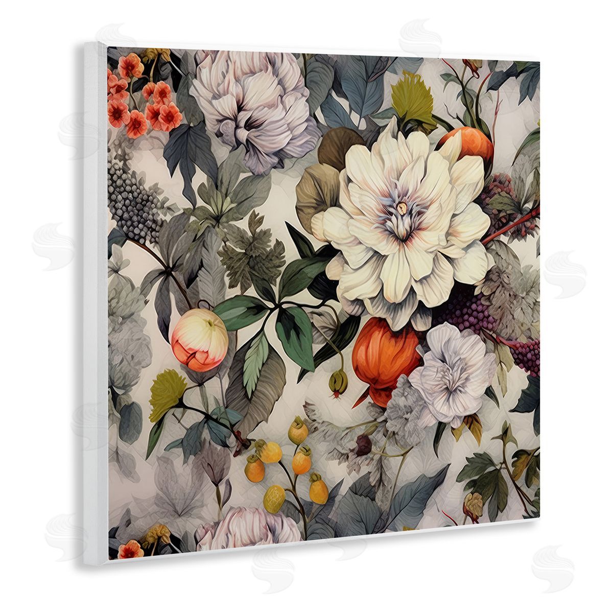 Lazar Studio Vintage Blooms & Fruit Wooden Wall Plaque Art Print