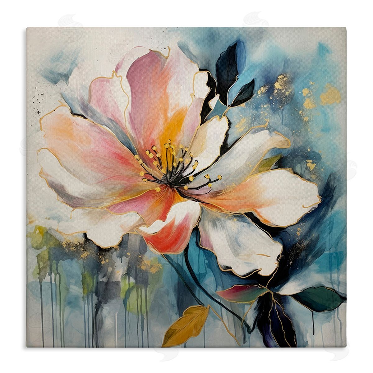 Lazar Studio Modern Drip Blossom Canvas Wall Art Print